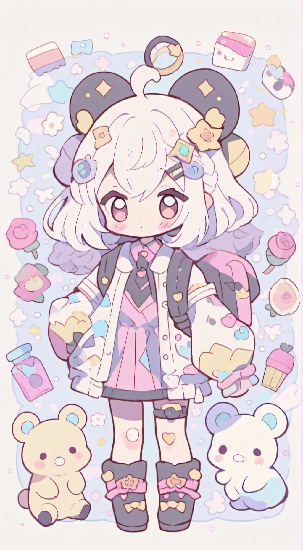 ai character: A cute girl  background