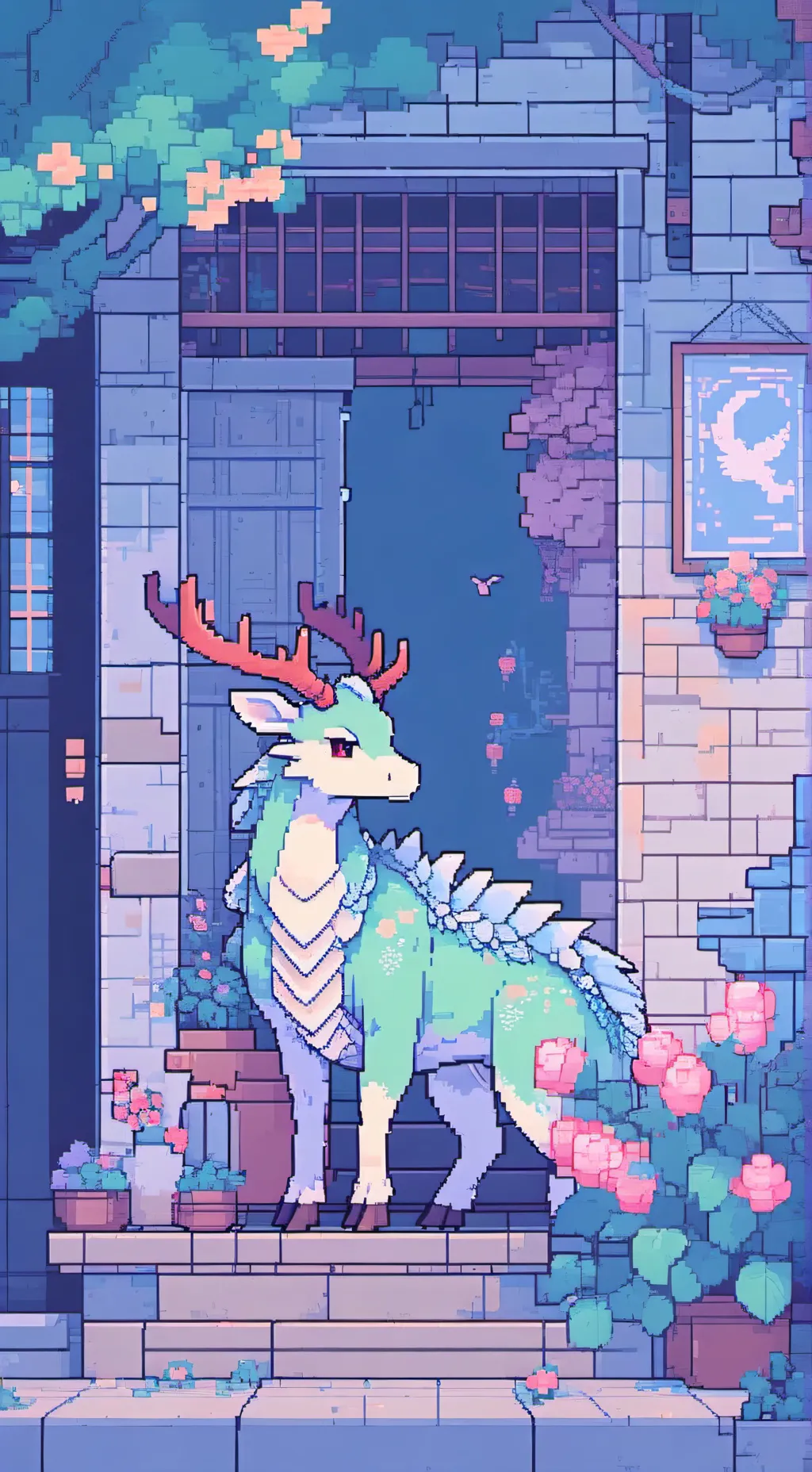 ai character: Leafy background