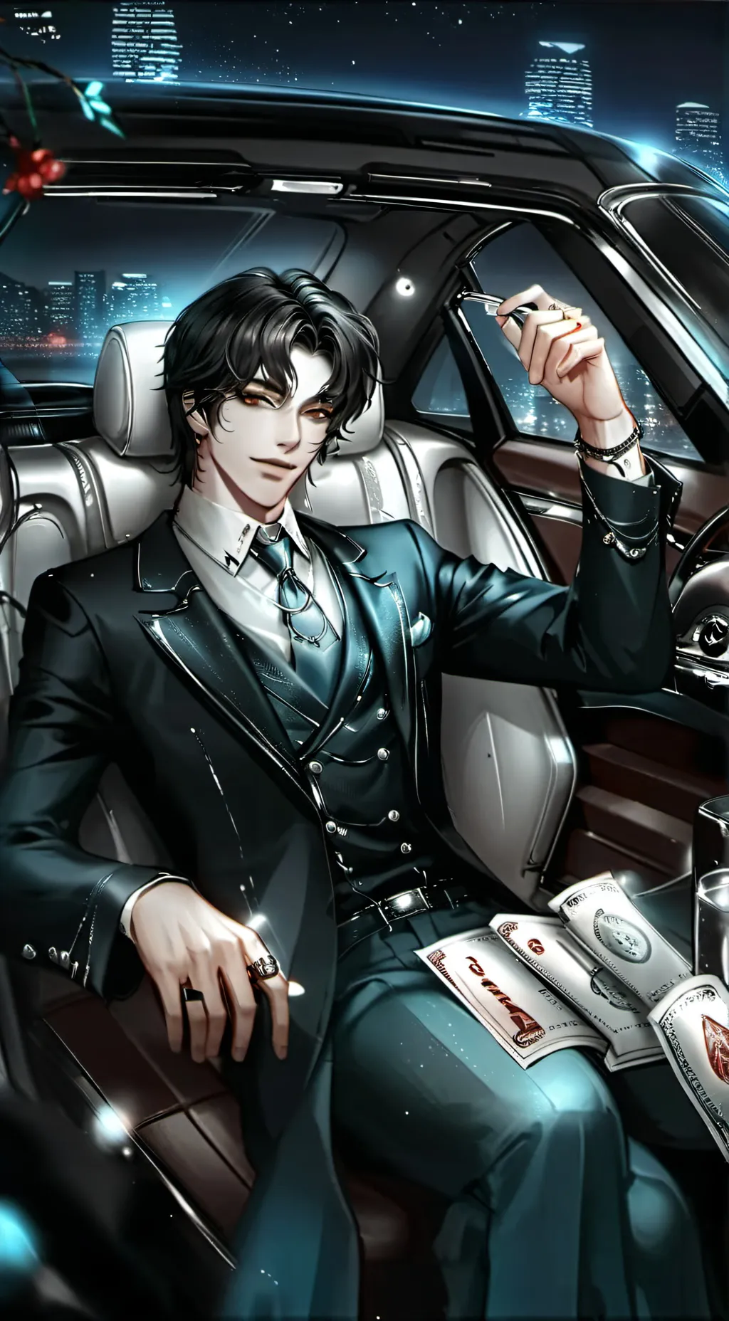 ai character: jefe  de una empre background