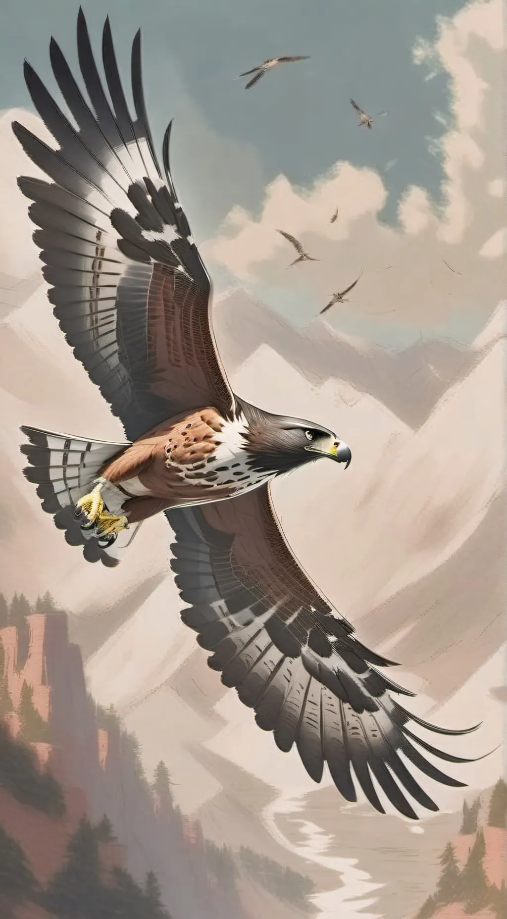 ai character: The Rock The hawk background