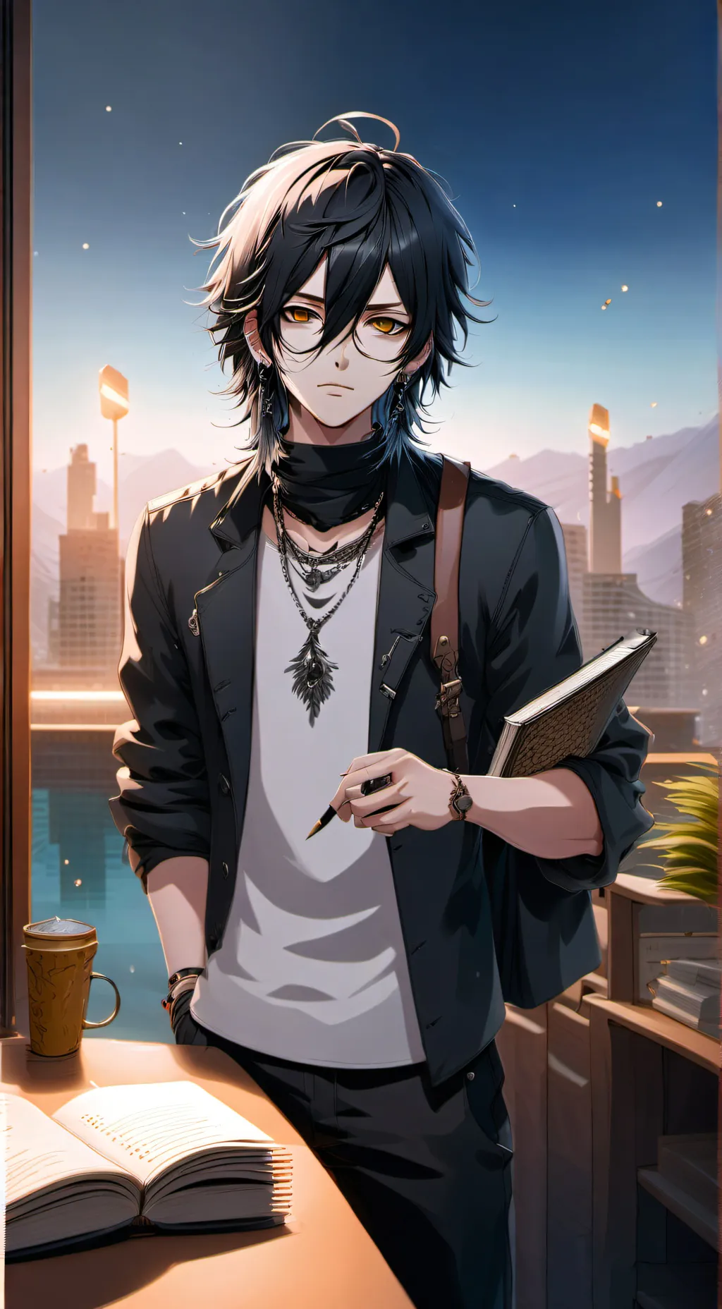 ai character: Grim  background