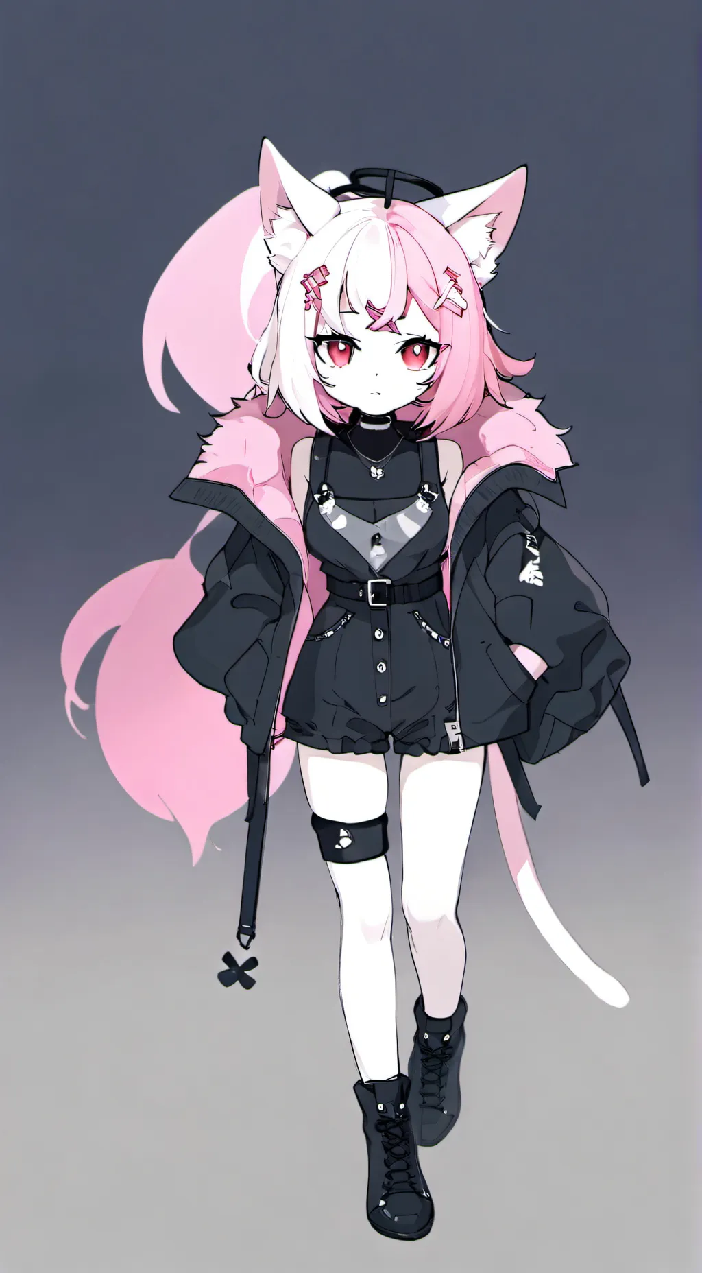 ai character: KNY Uwu cat.  background