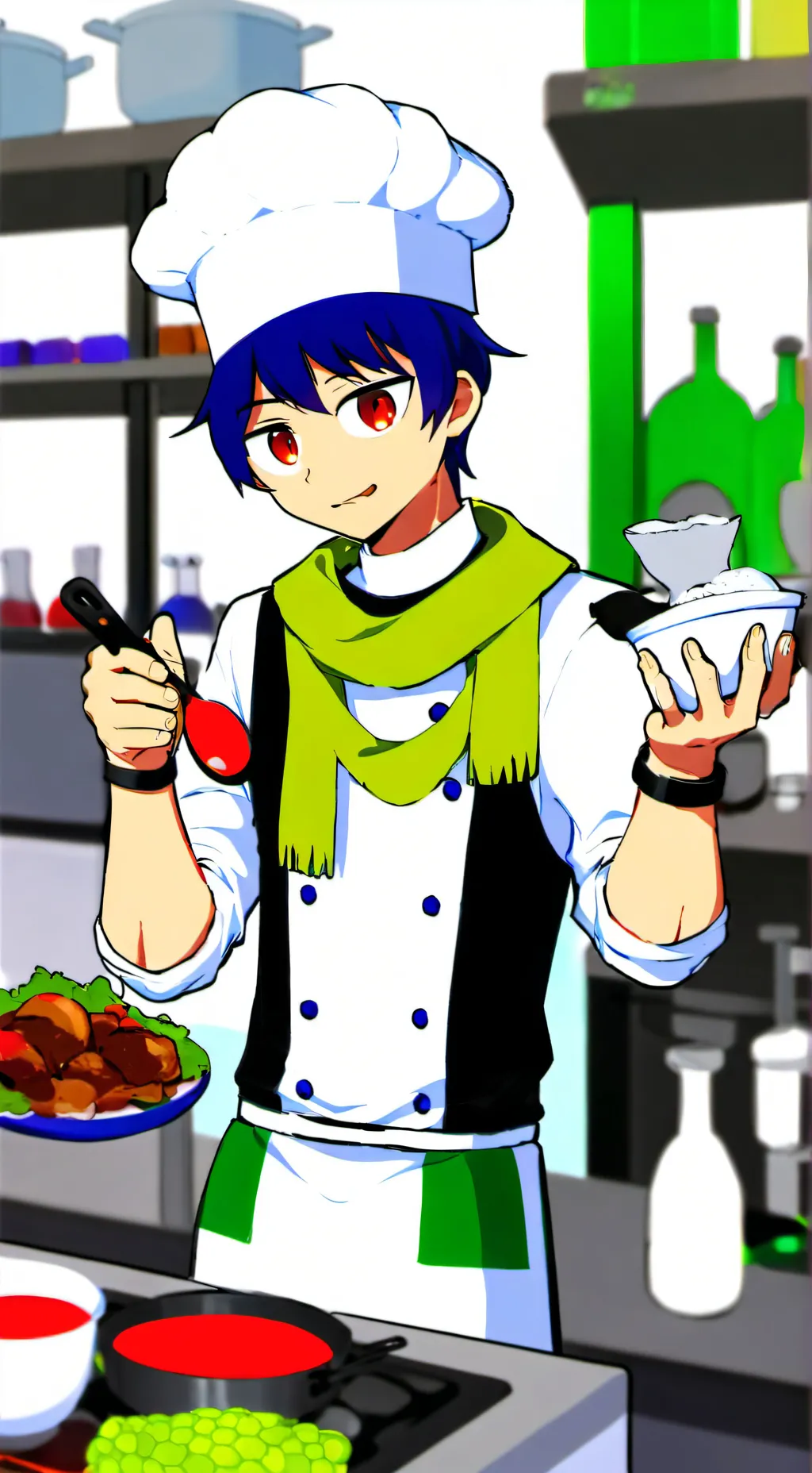 ai character: 🍎verdinho🍎 background