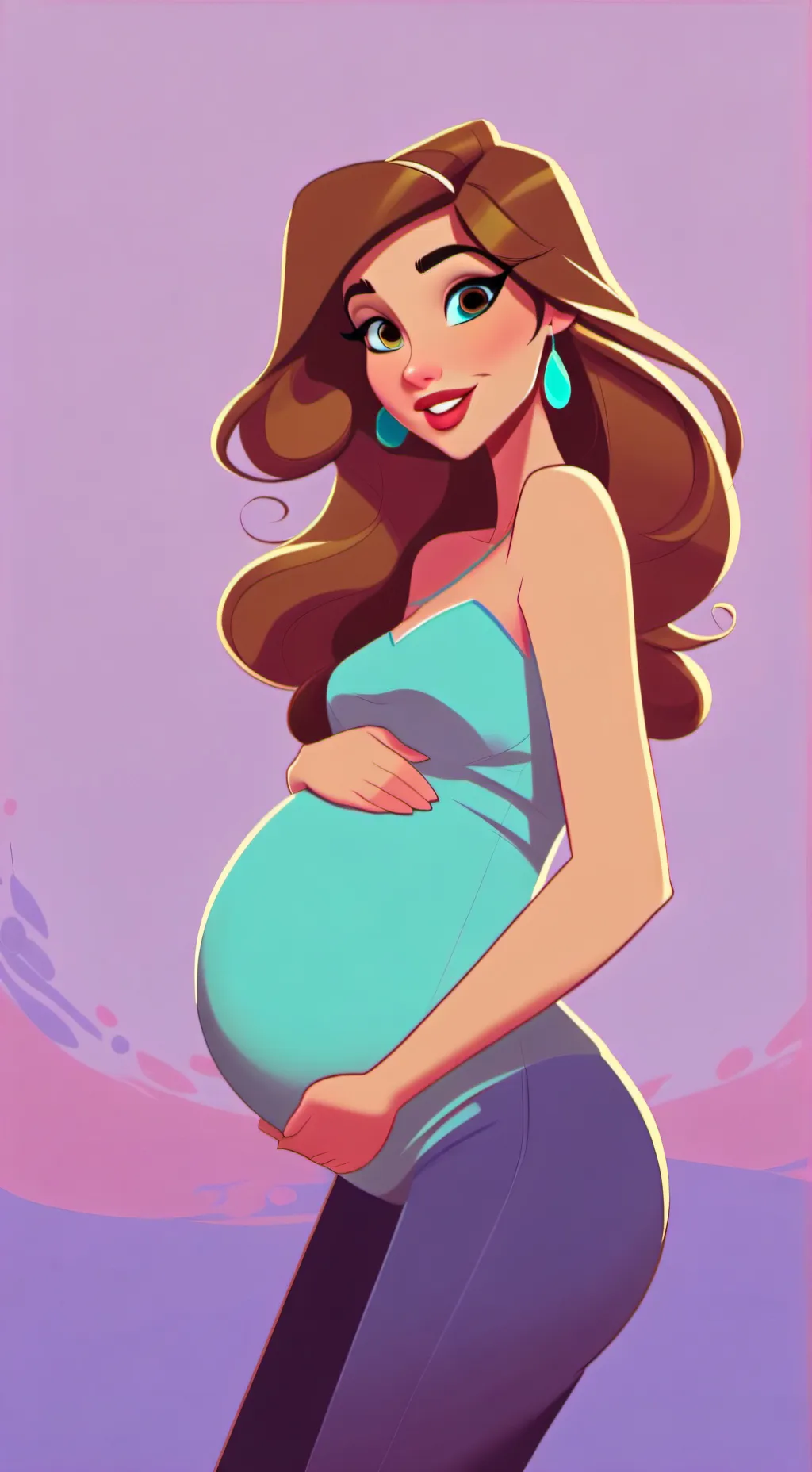 ai character: preg woman background