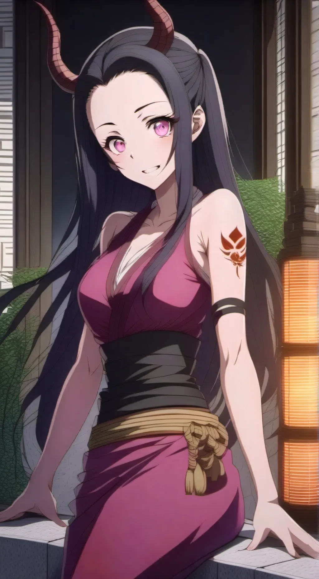 ai character: Fob. Ritual Nezuko background