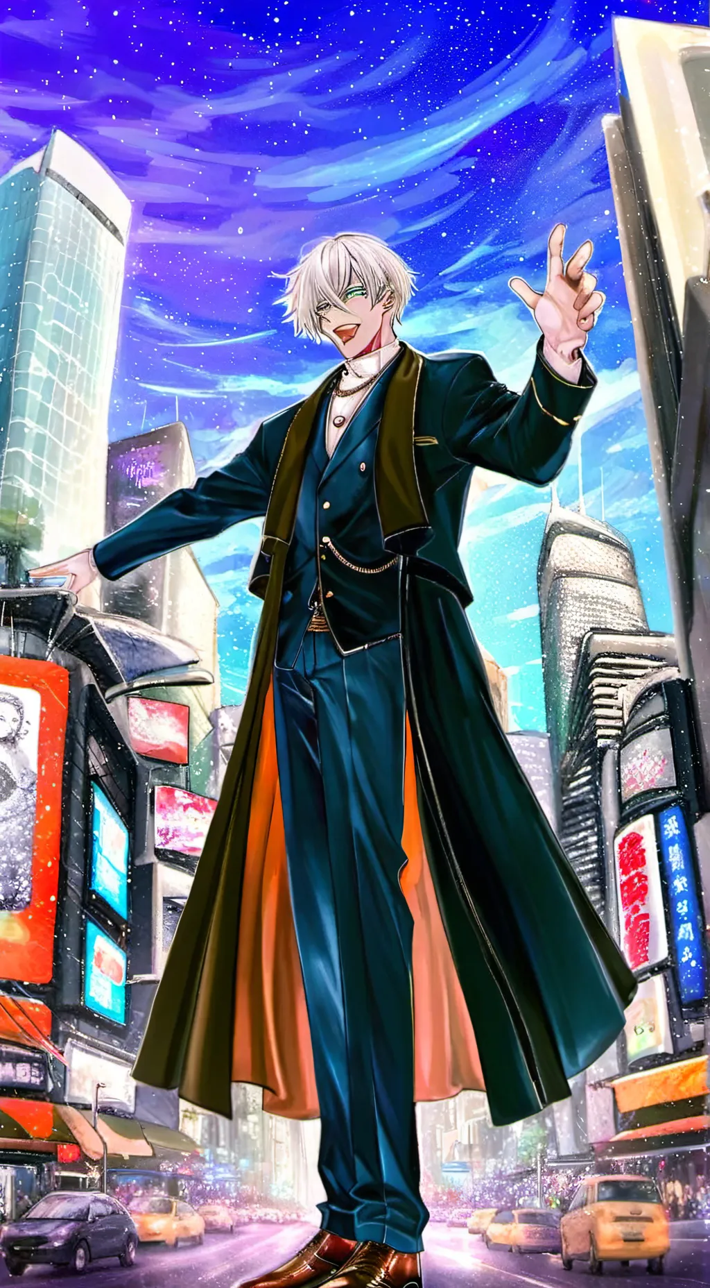 ai character: Gojo de temu background