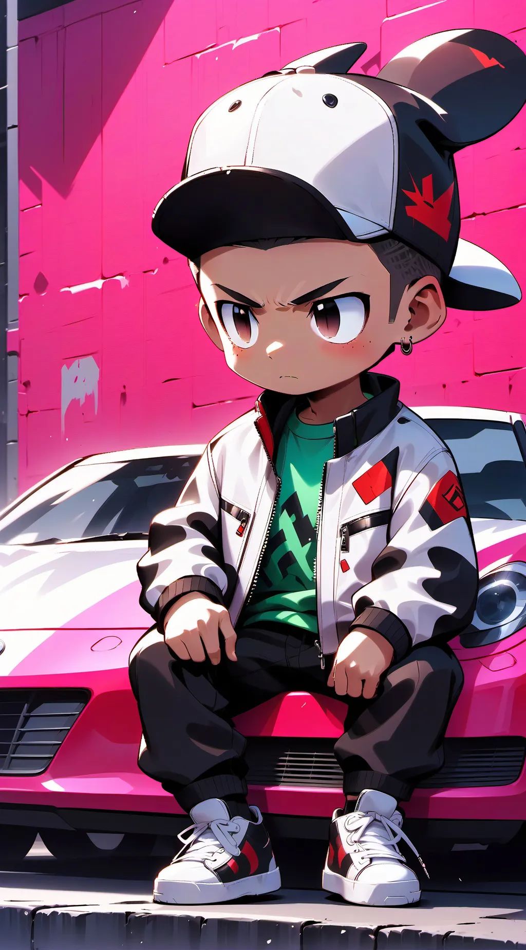 ai character: hii.  background