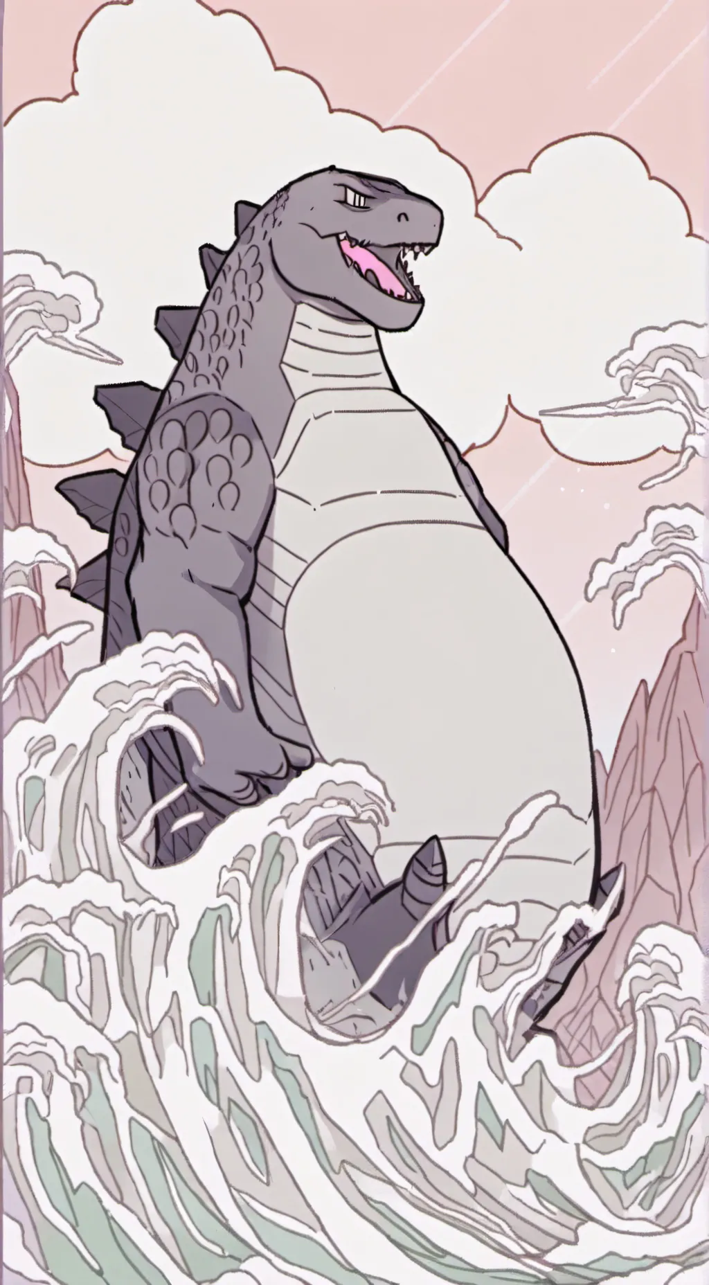 ai character: godzilla background