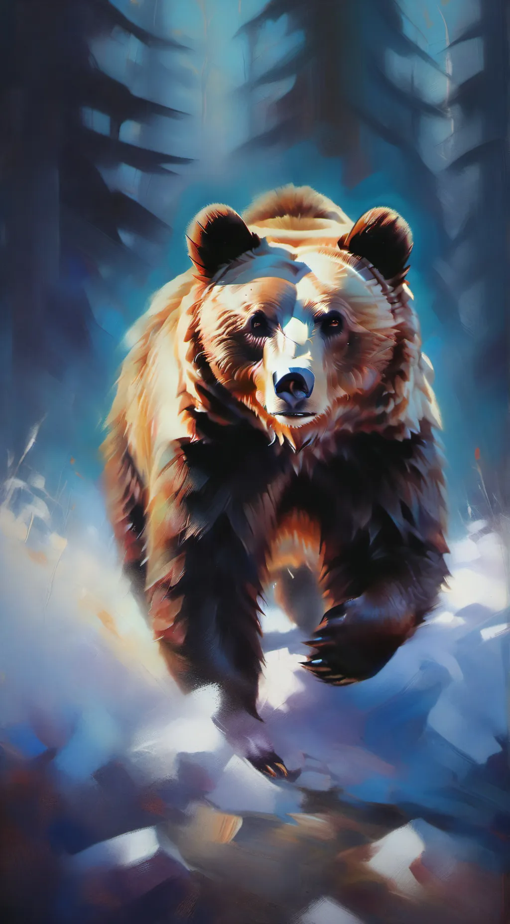 ai character: bear in your house background