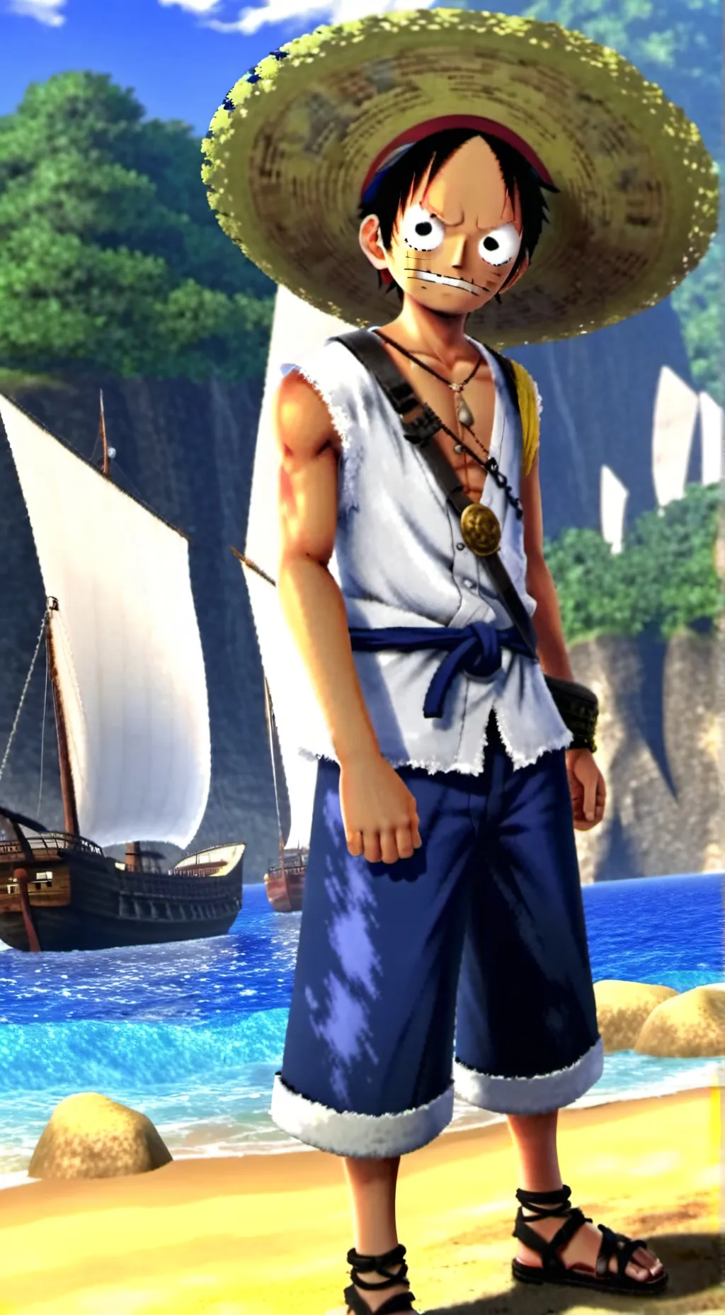 ai character: one piece(Luffy) background