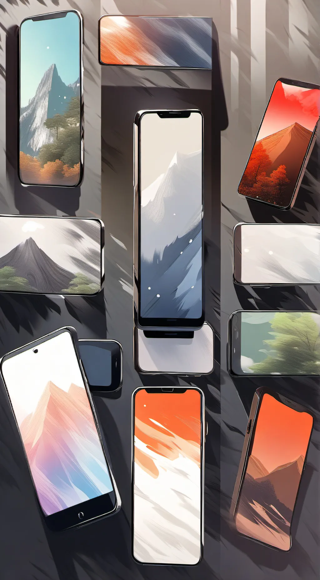 ai character: phone collection  background