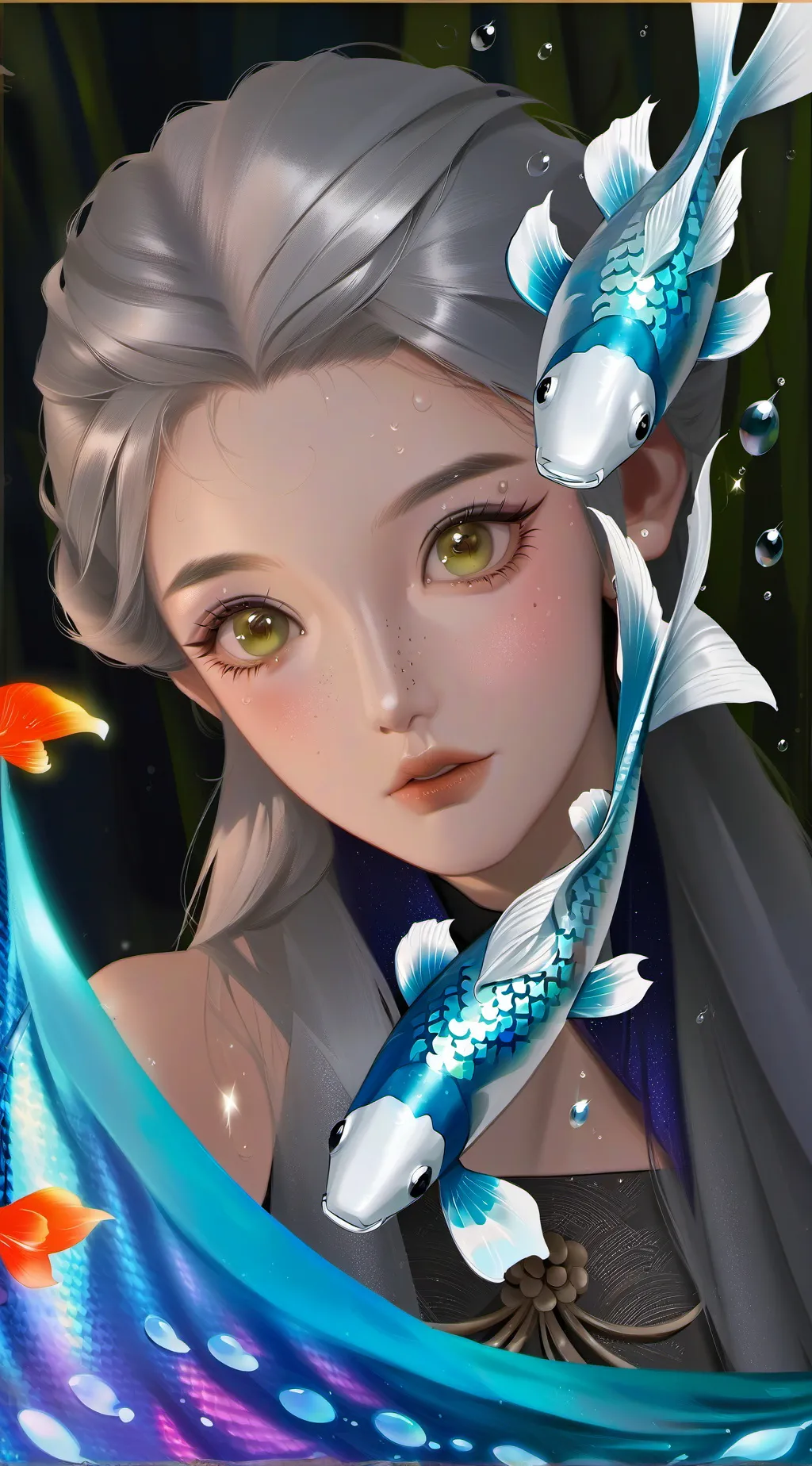 ai character: Silver Salmon Spirit background