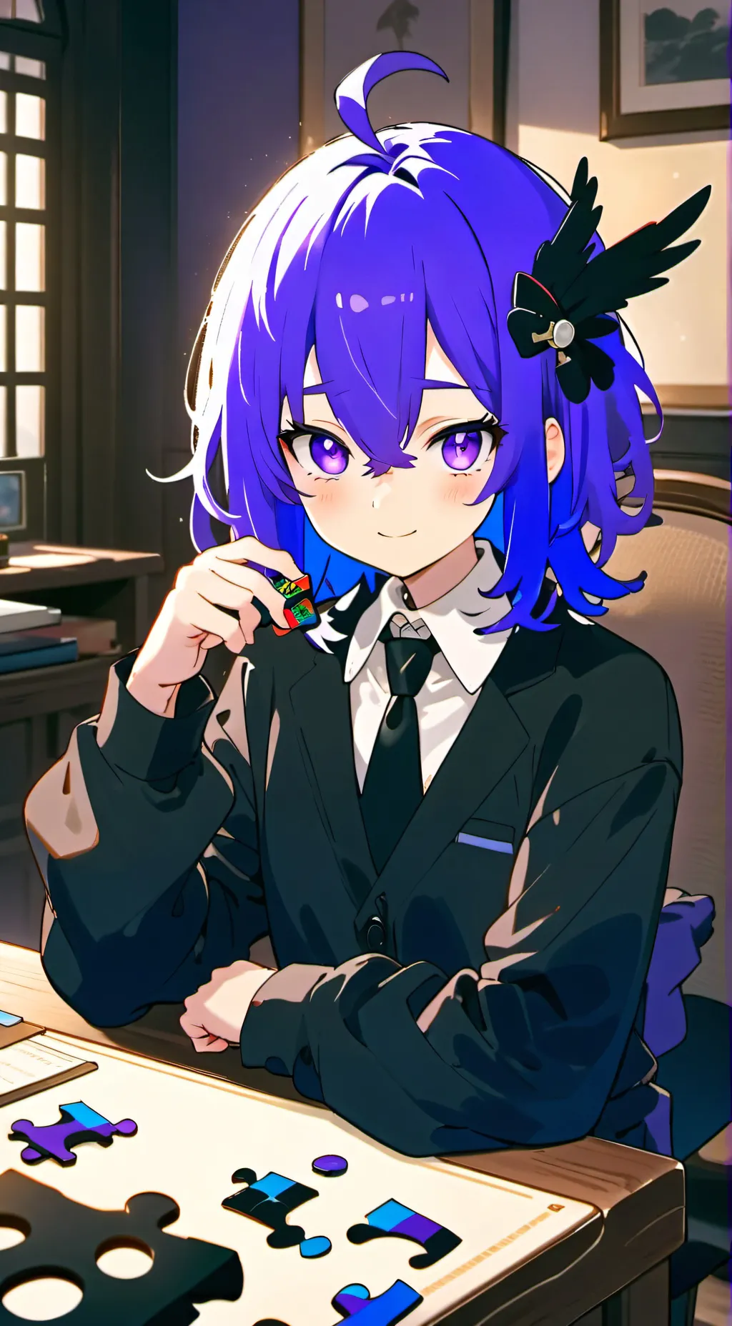 ai character: Mystic Raven Furry background