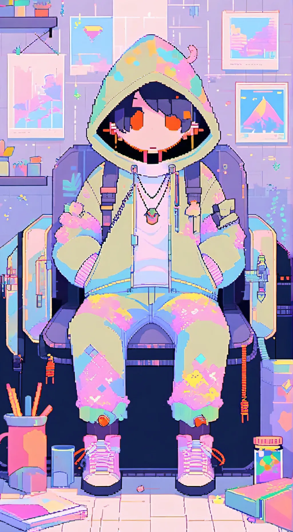 ai character: PLC x R.E  background