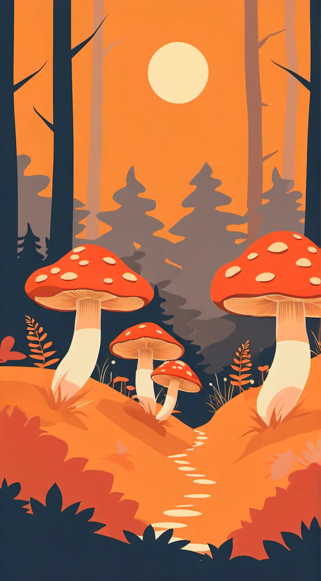 ai character: death cap forest background