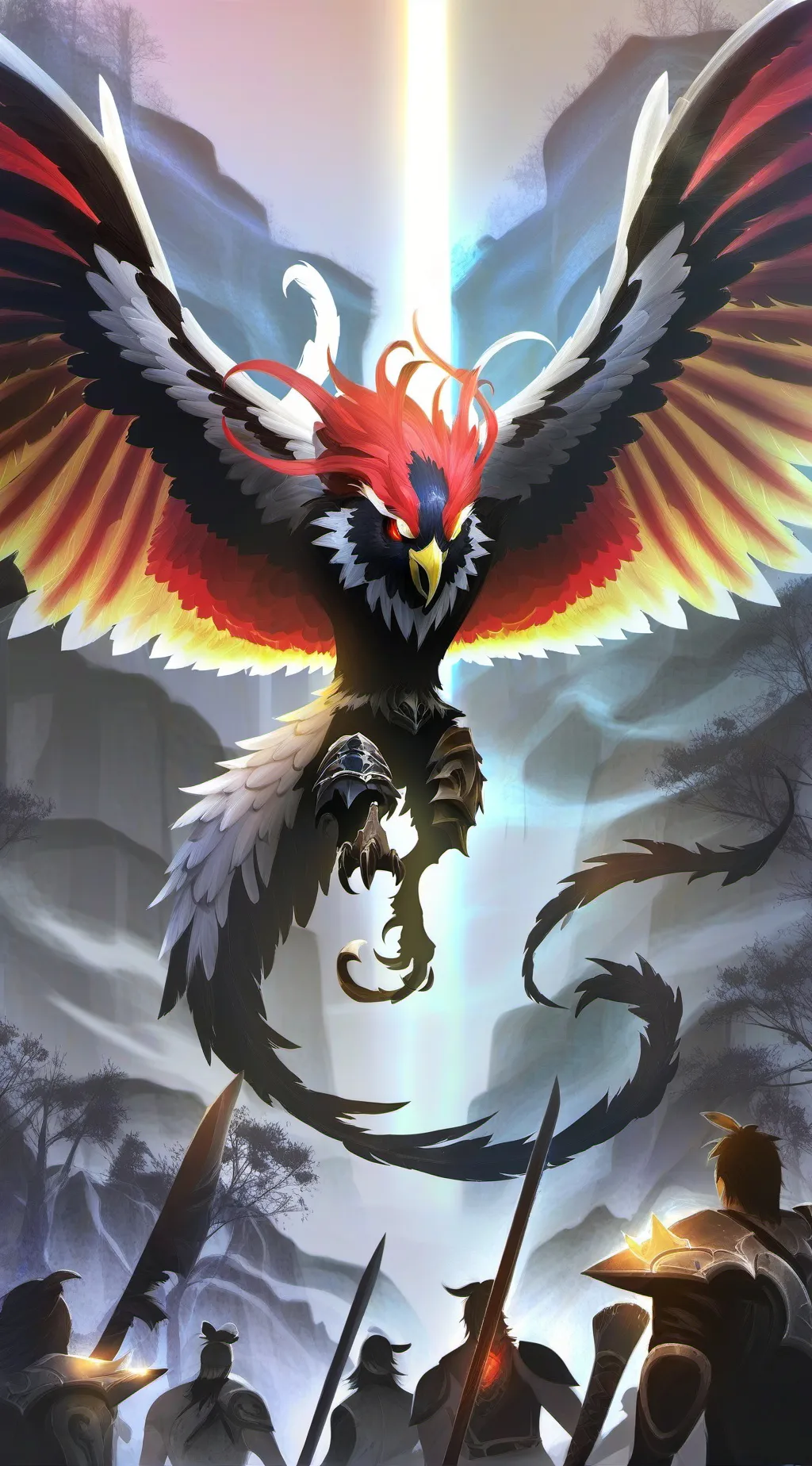 ai character:  Fiery background