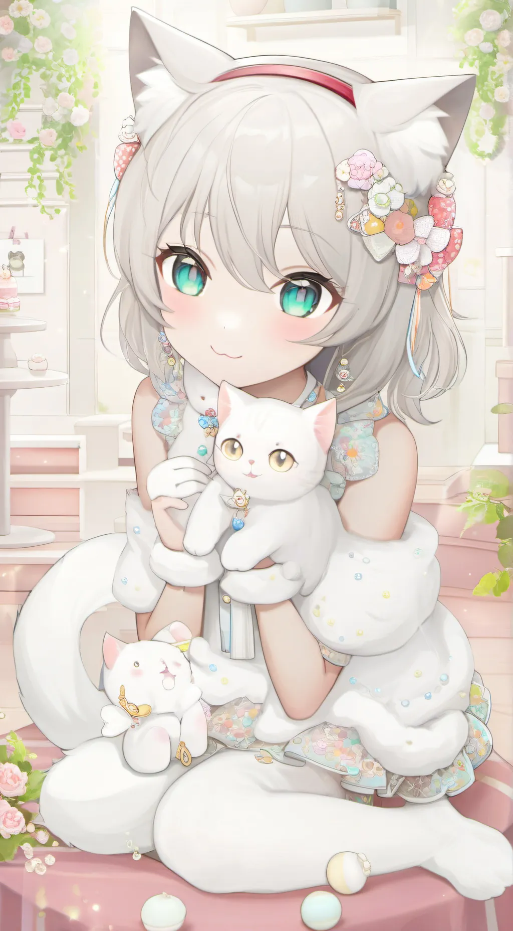 ai character: Silver Stream Feline background