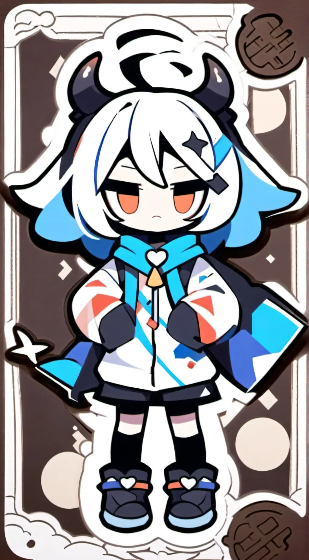 ai character: shadow milk cookie background