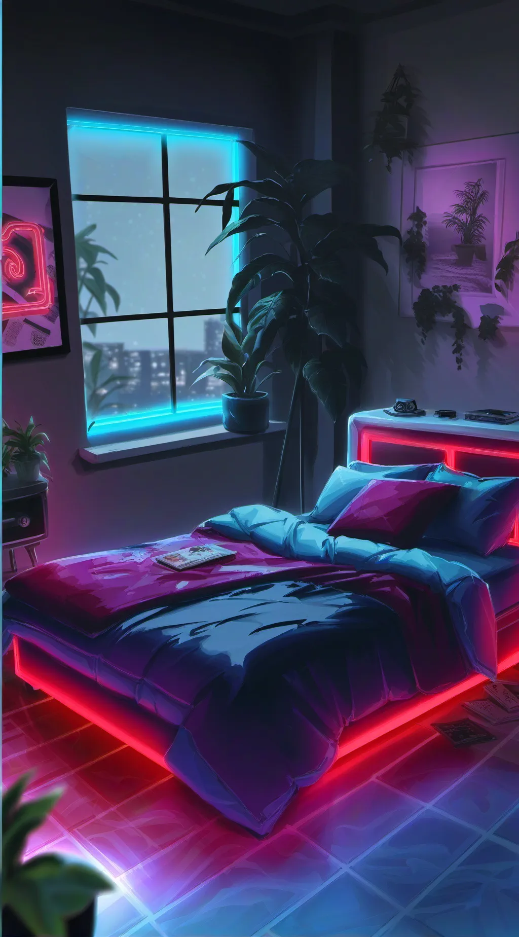 ai character: Girl night background