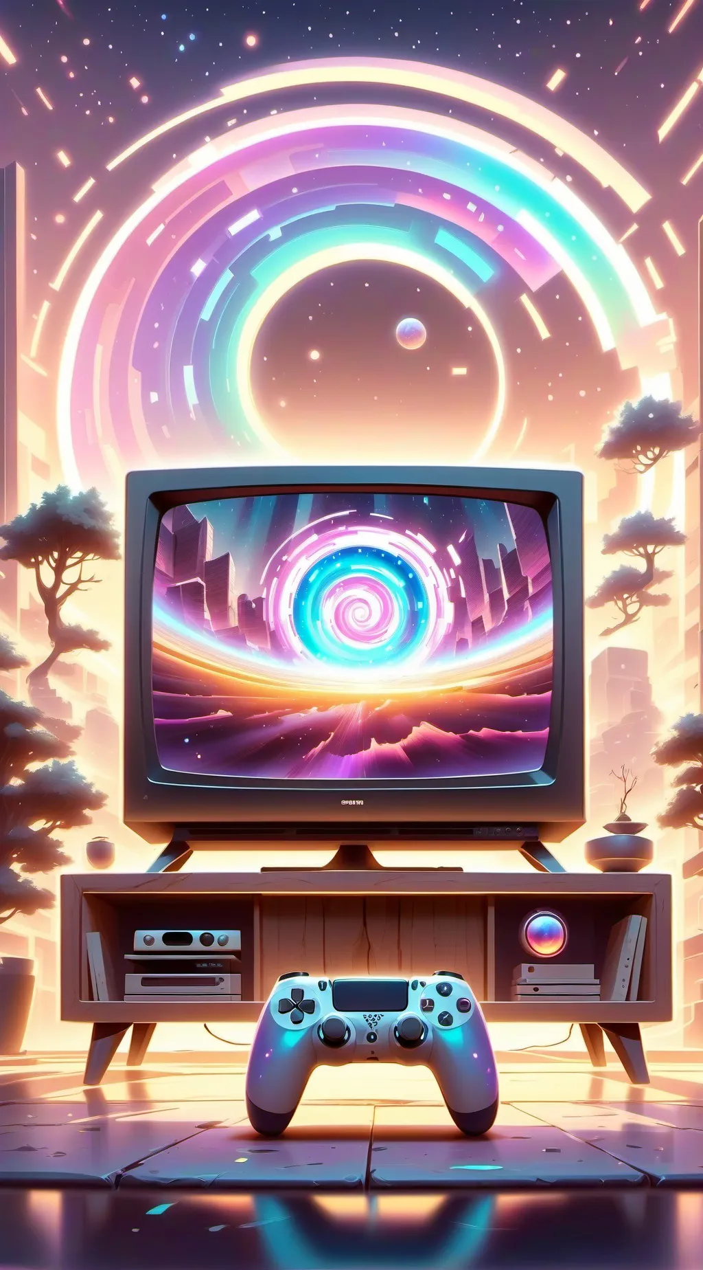 ai character: Videogame world background