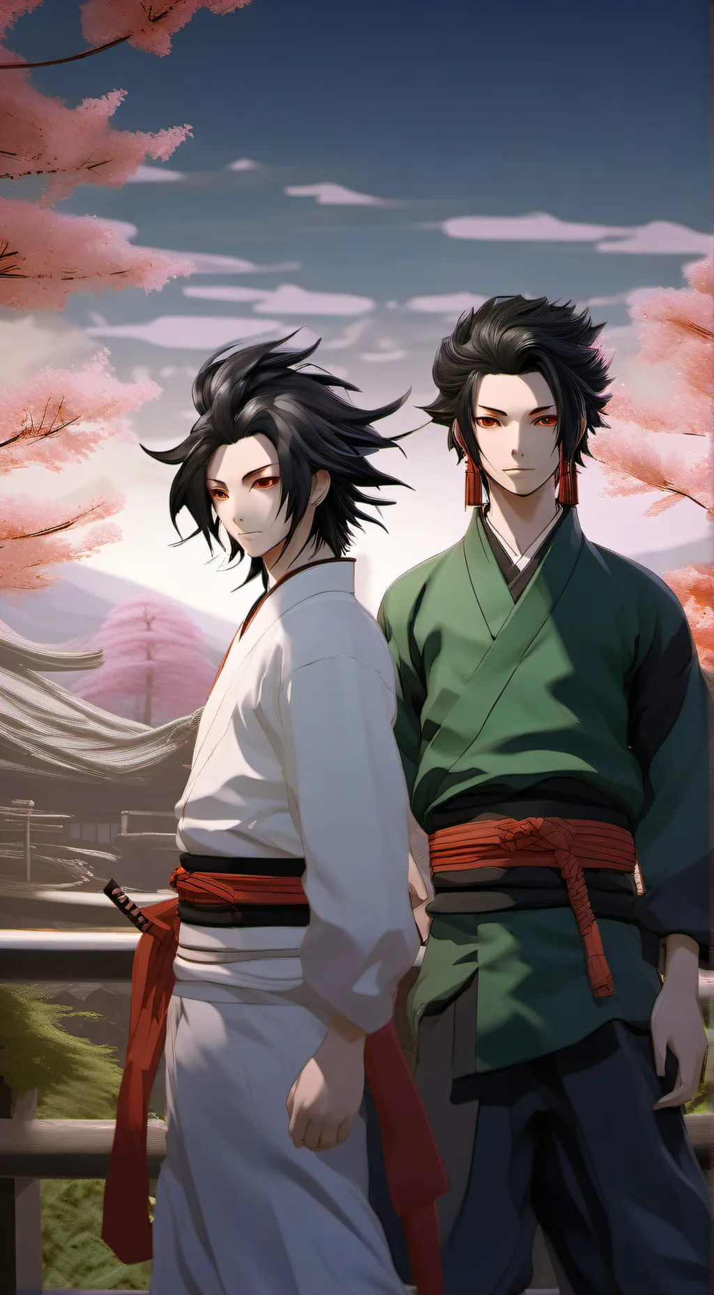 ai character: Tomioka x Tanjiro  background