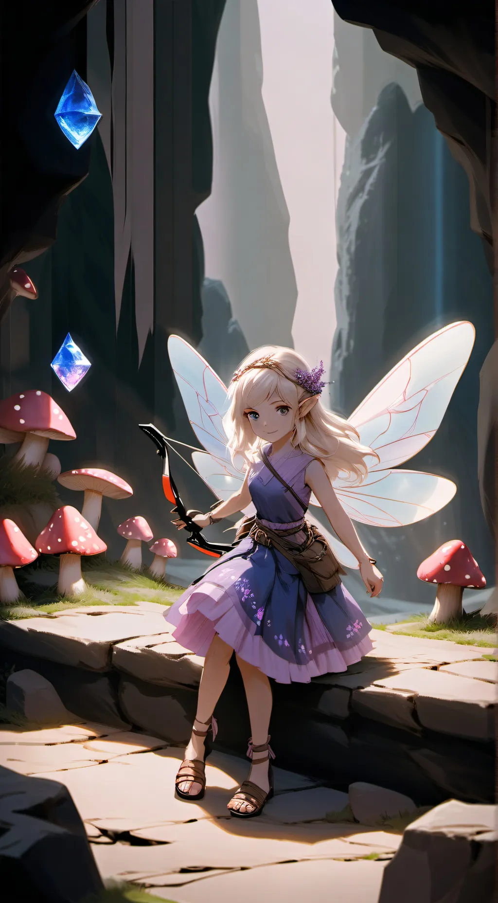 ai character: Lavender background