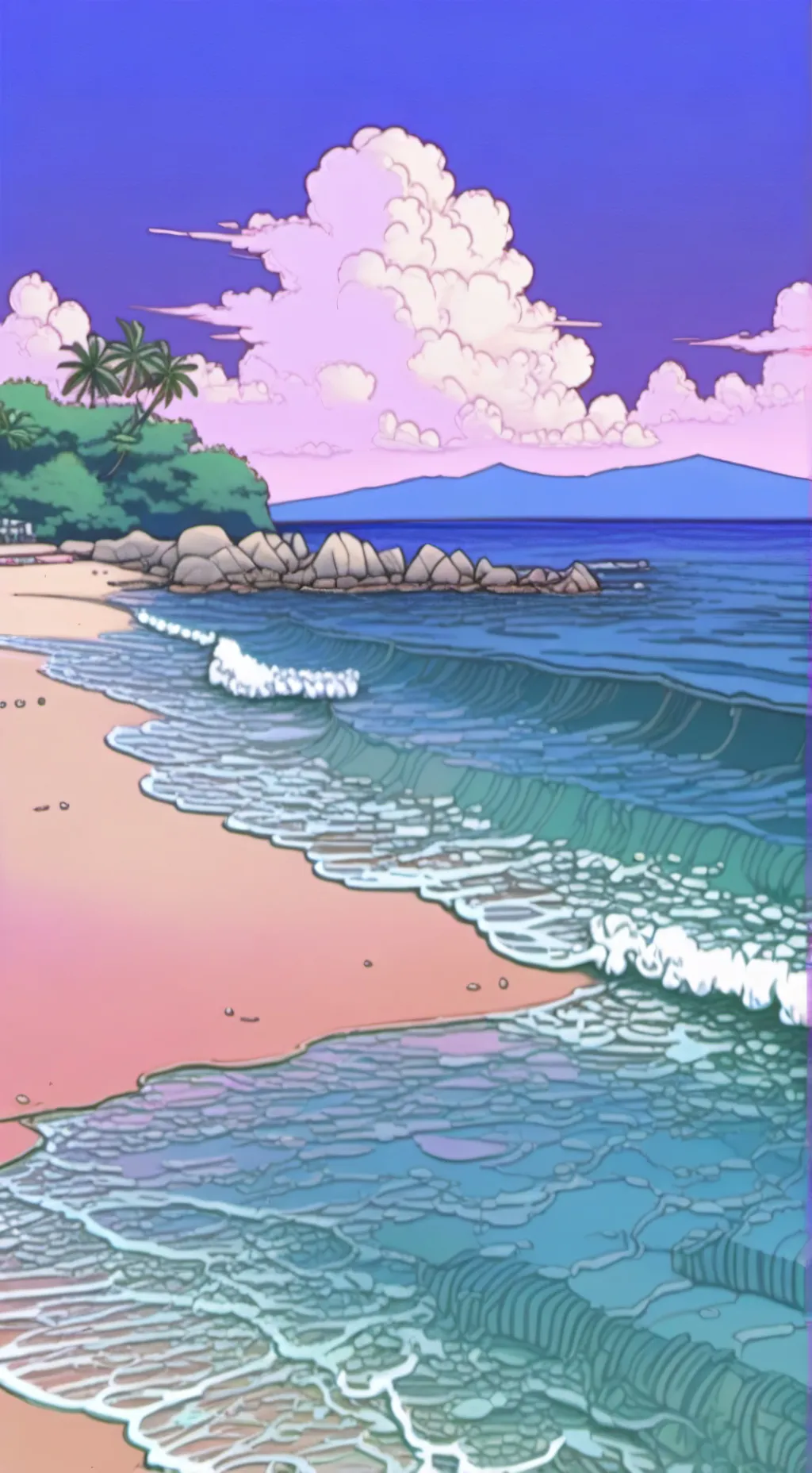 ai character: hzbin hotel beach background