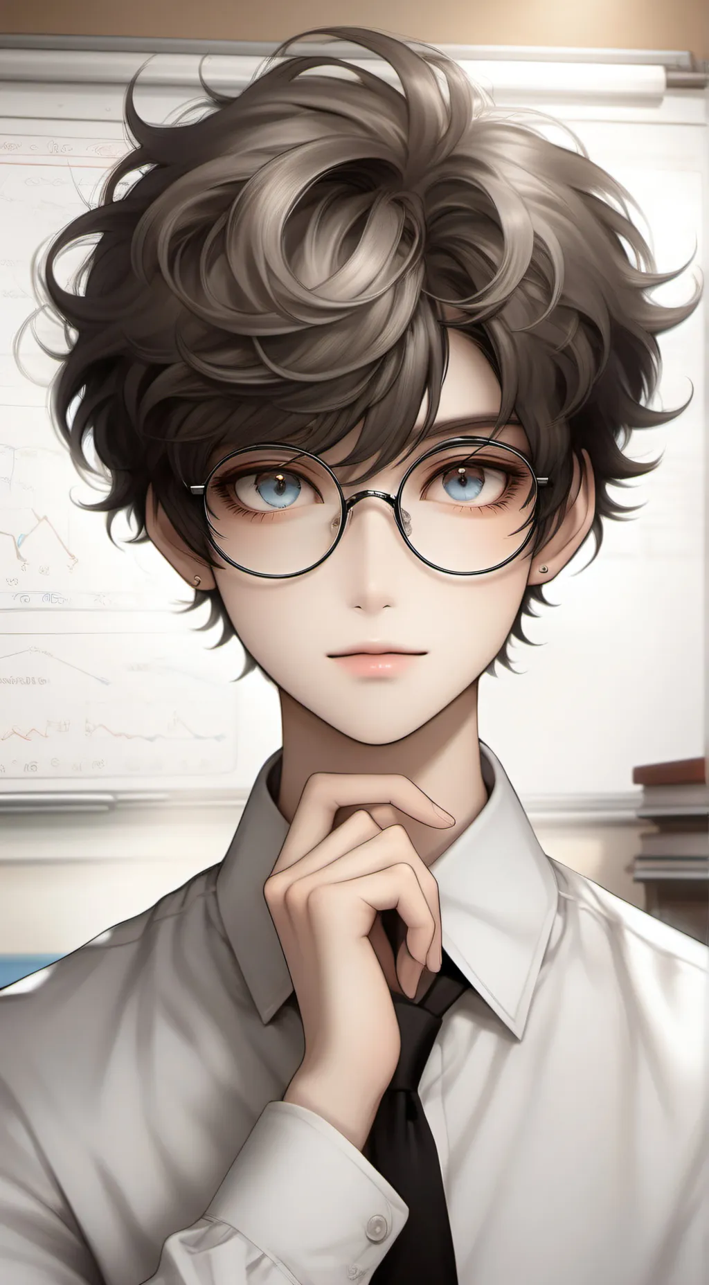 ai character: Prof. Meme Machine background