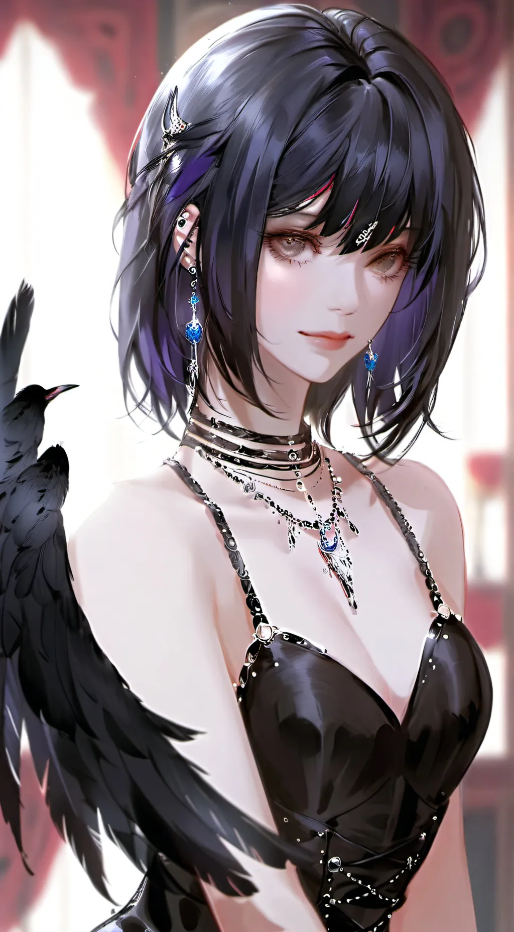 ai character: Mystic Raven Furry background