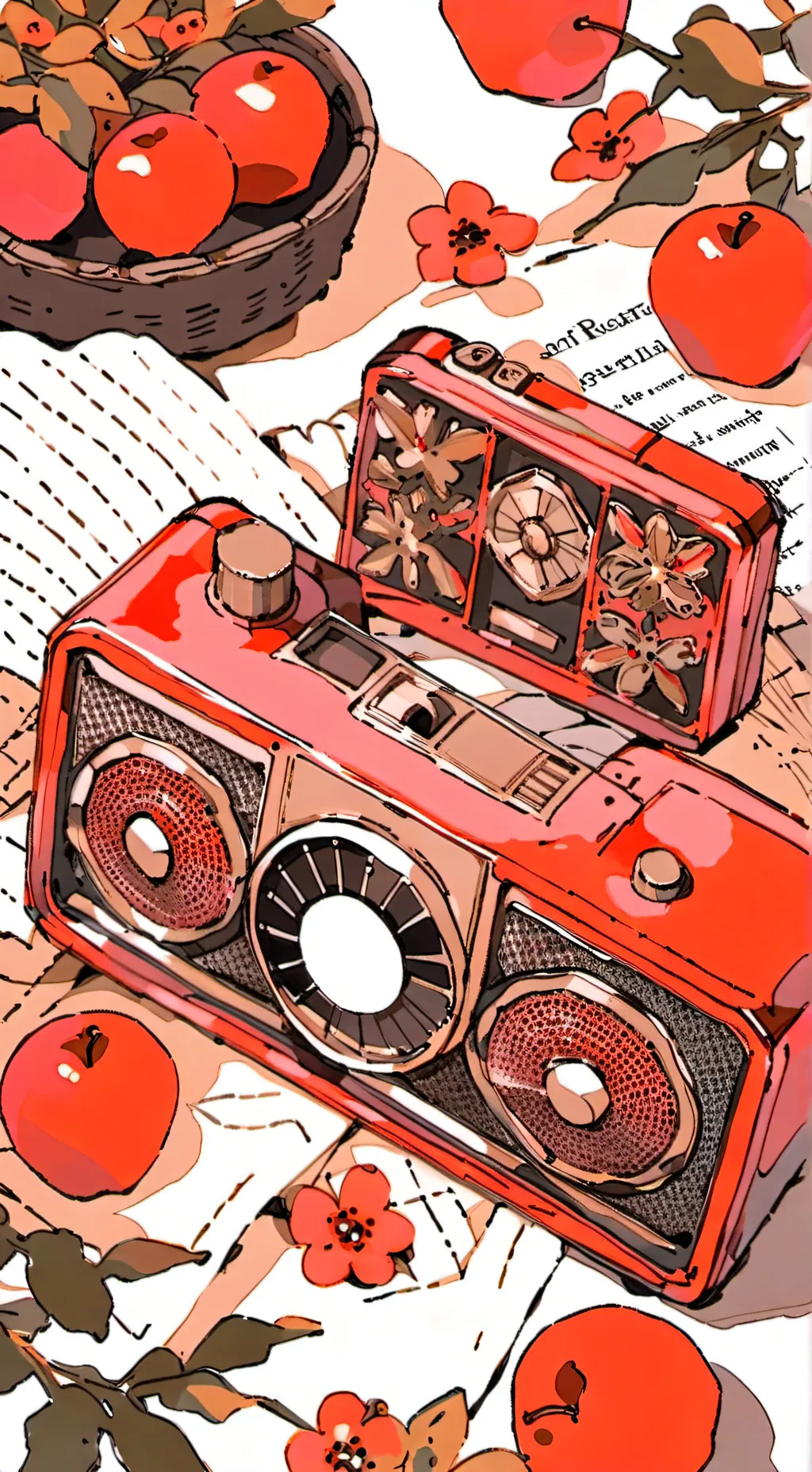 ai character: Radioapple background