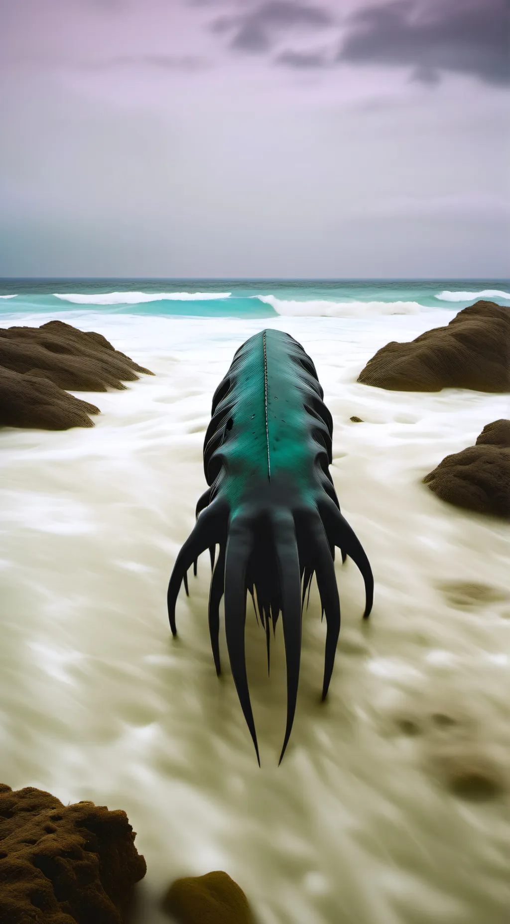 ai character: weird squid background