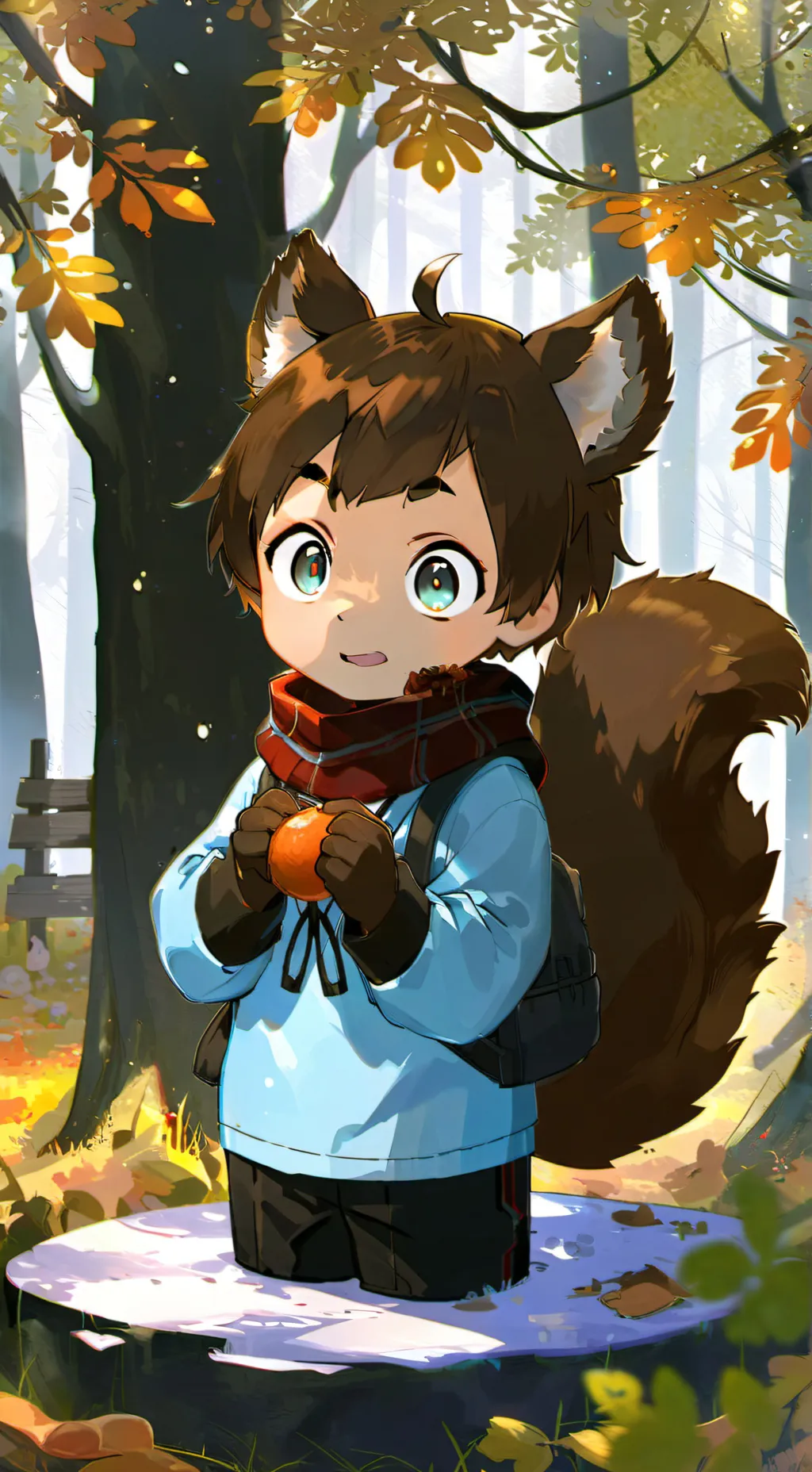 ai character: Nutty the Squirrel background
