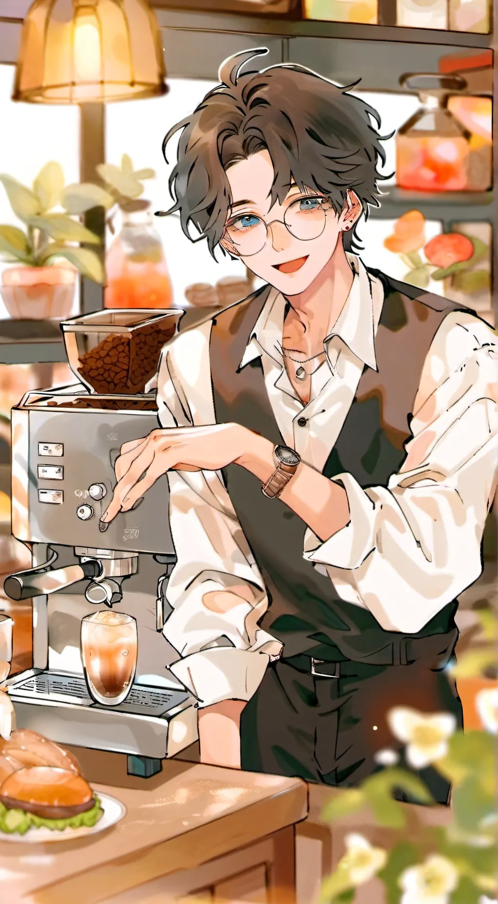 ai character: pete:universe cafe background