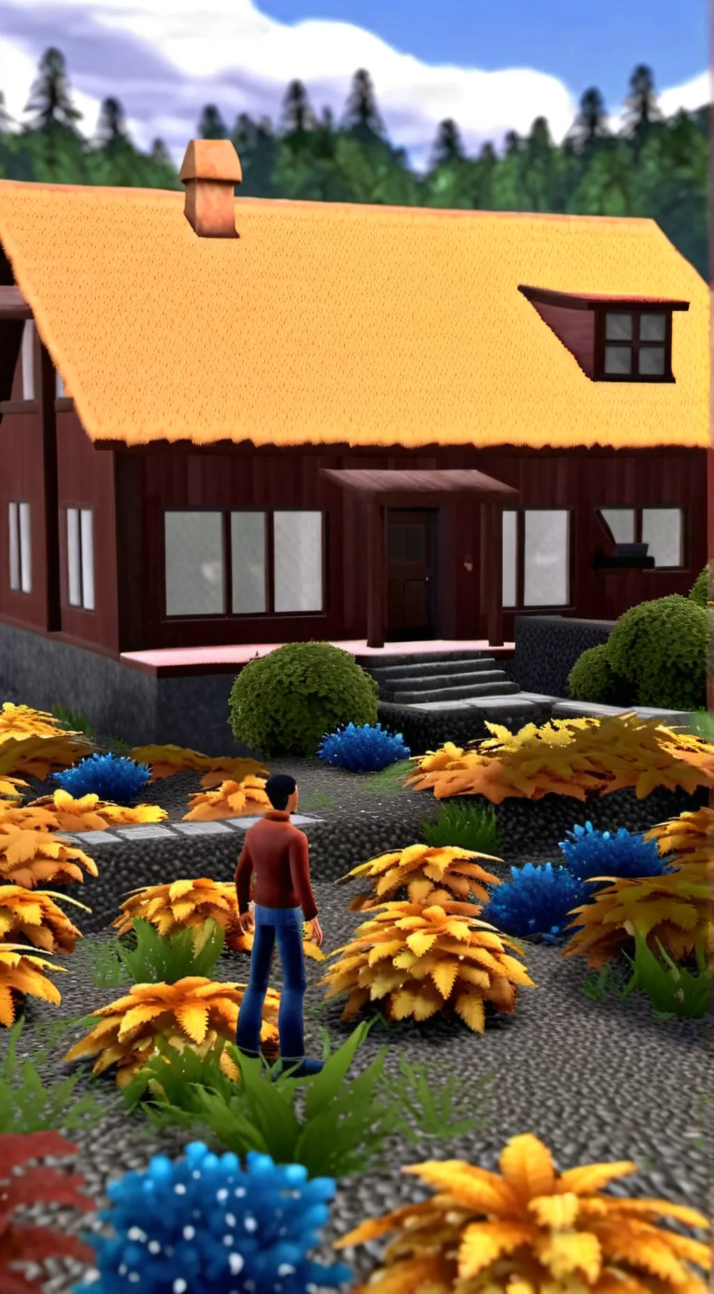 ai character: Biting the curb background