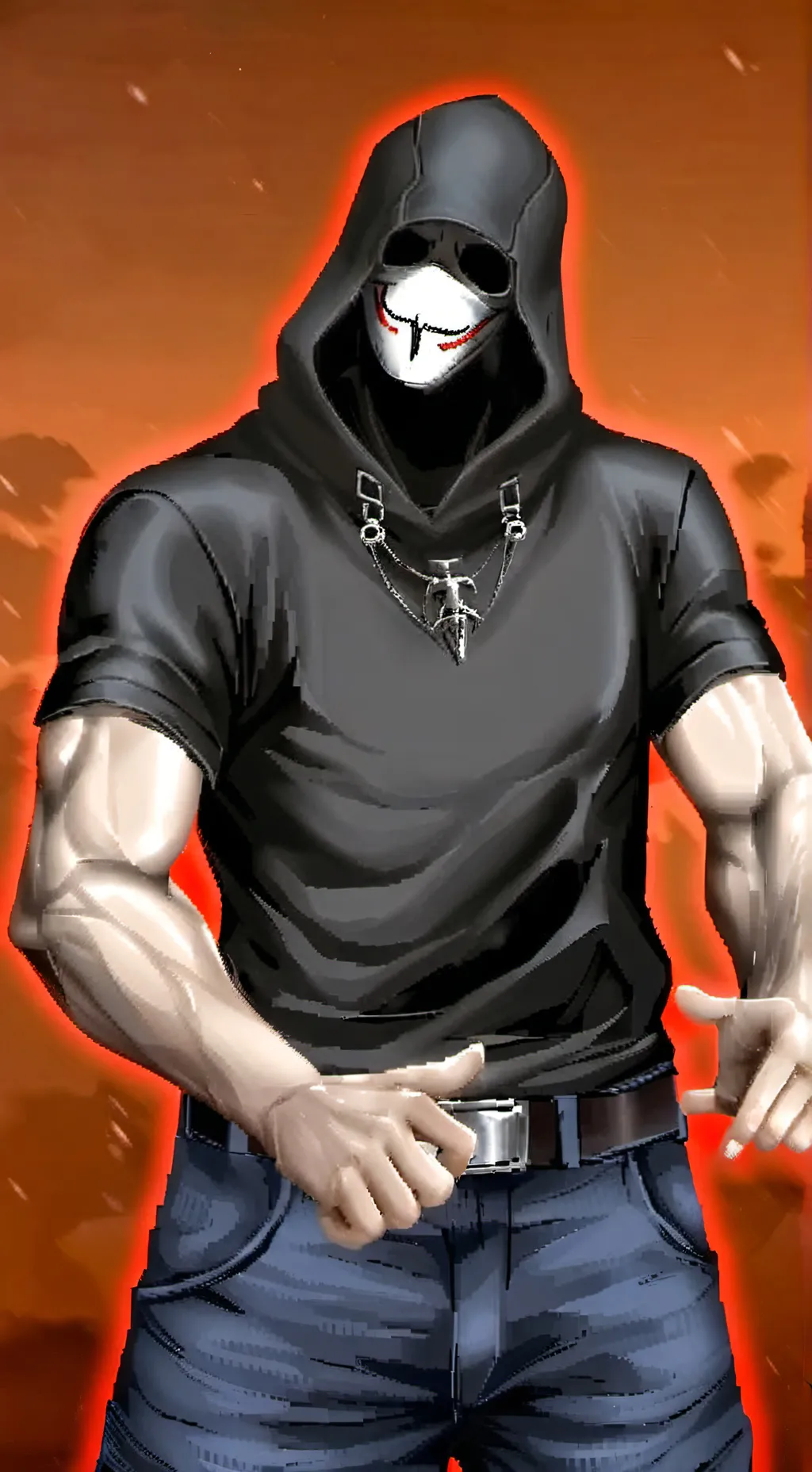 ai character: GHOSTFACE  background