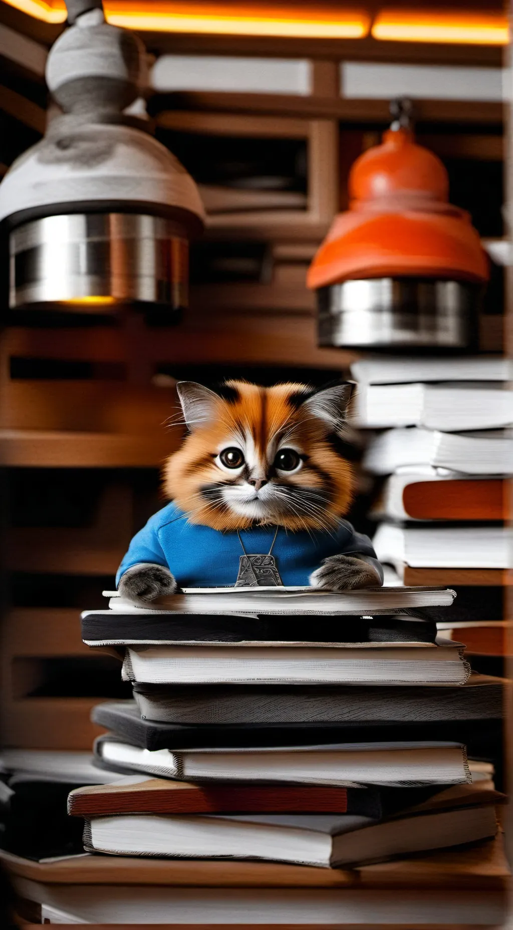 ai character: katze mit Kaffee background