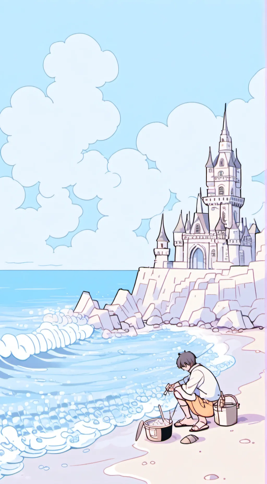 ai character: beach background