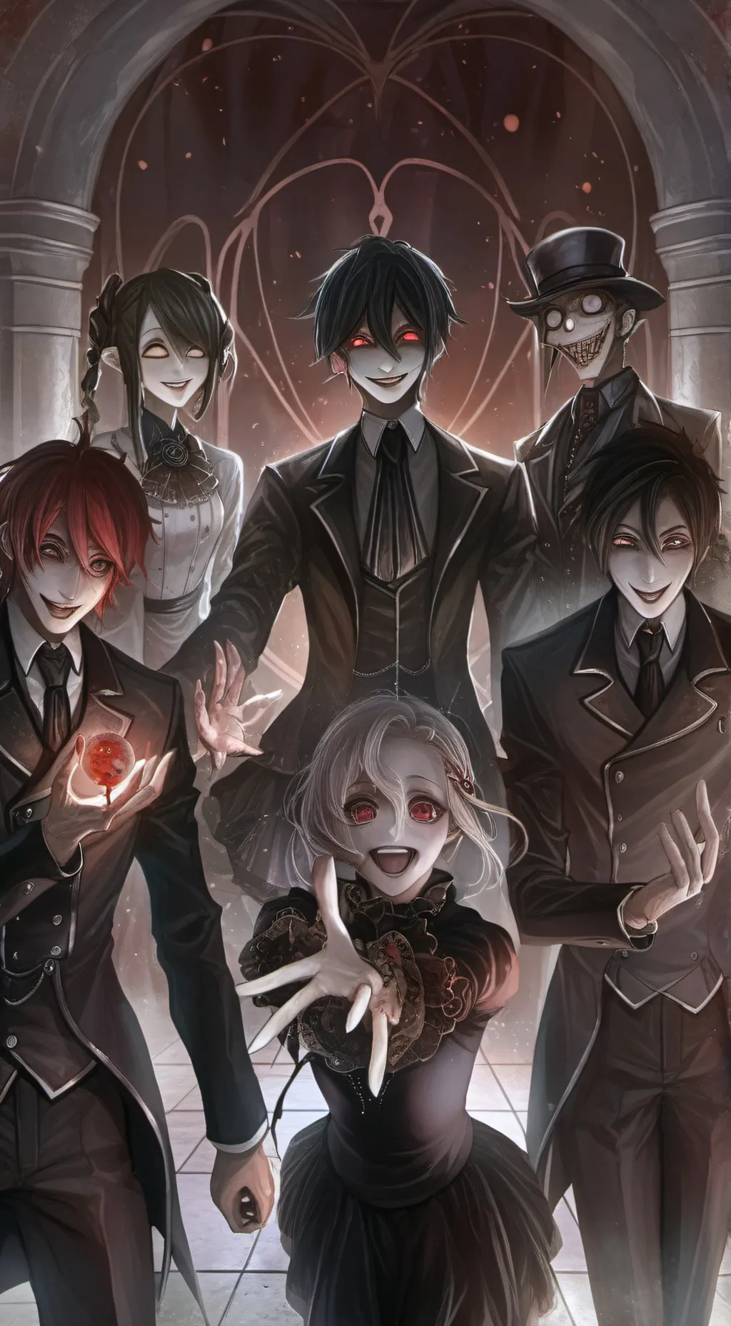 ai character: smile. background