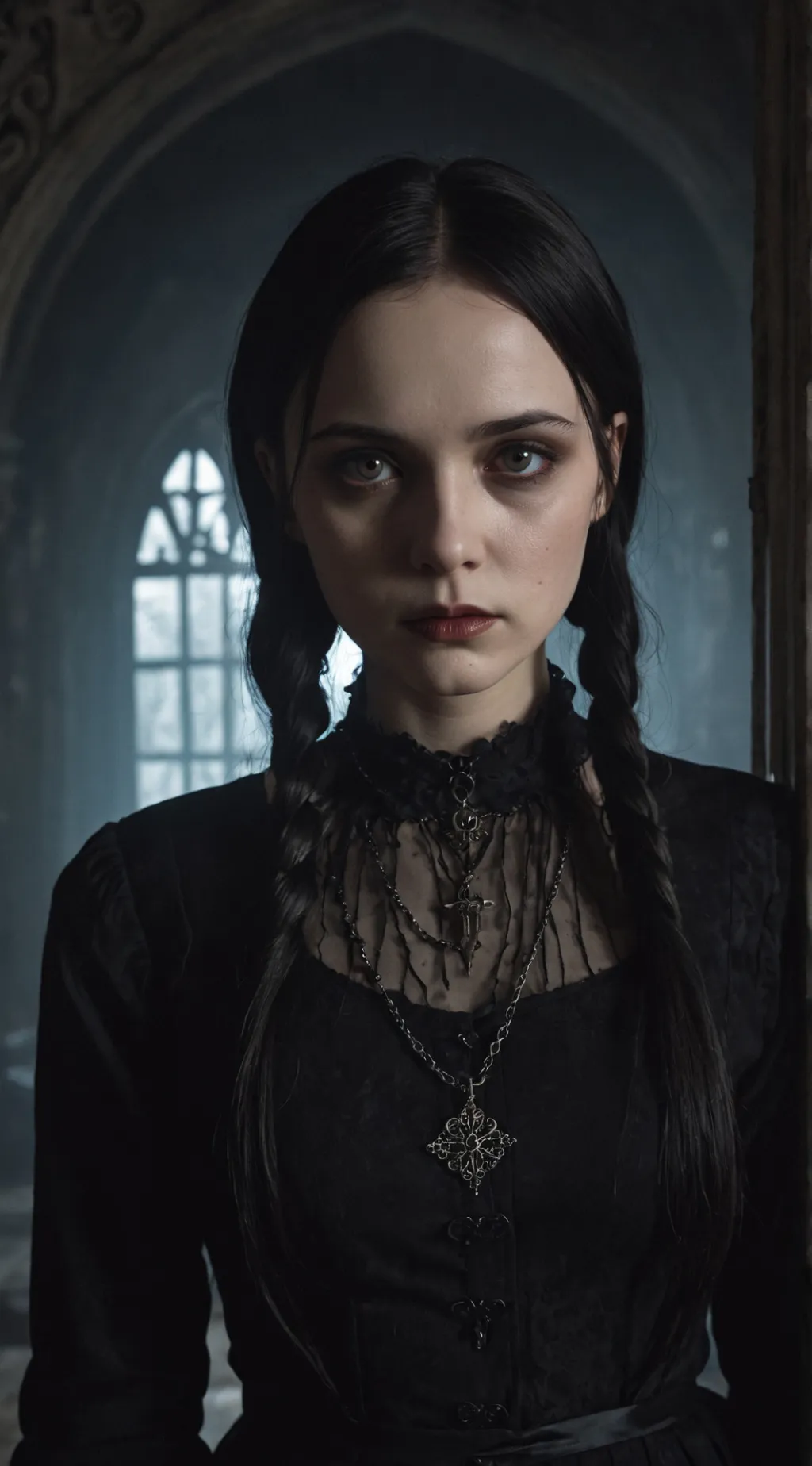 ai character: Wednesday Addams background