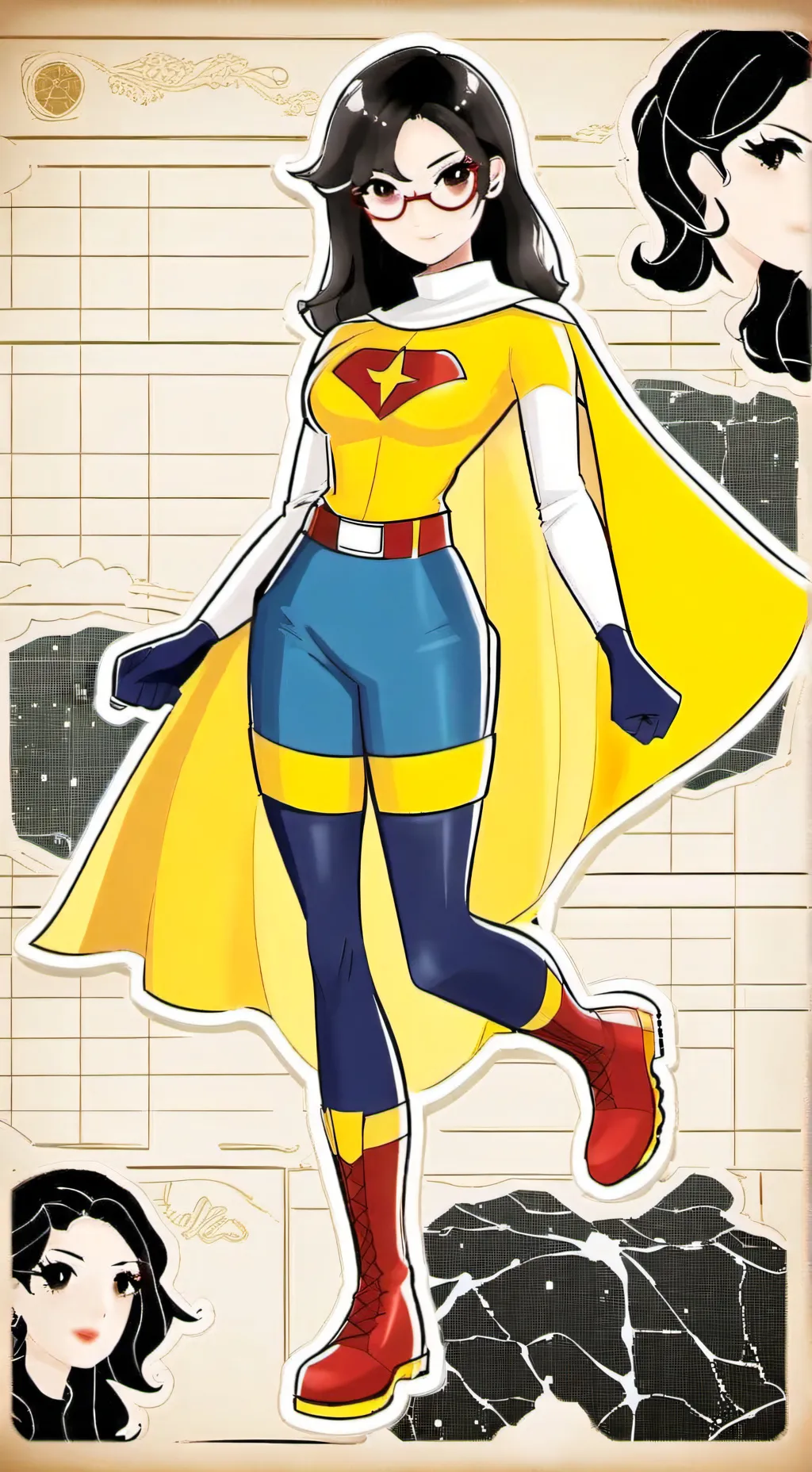 ai character: squeeze woman background