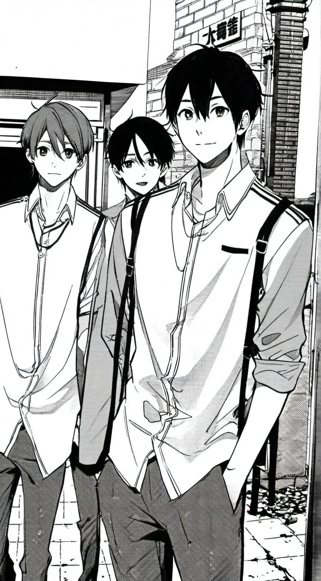 ai character: Jake Tom Alex  background