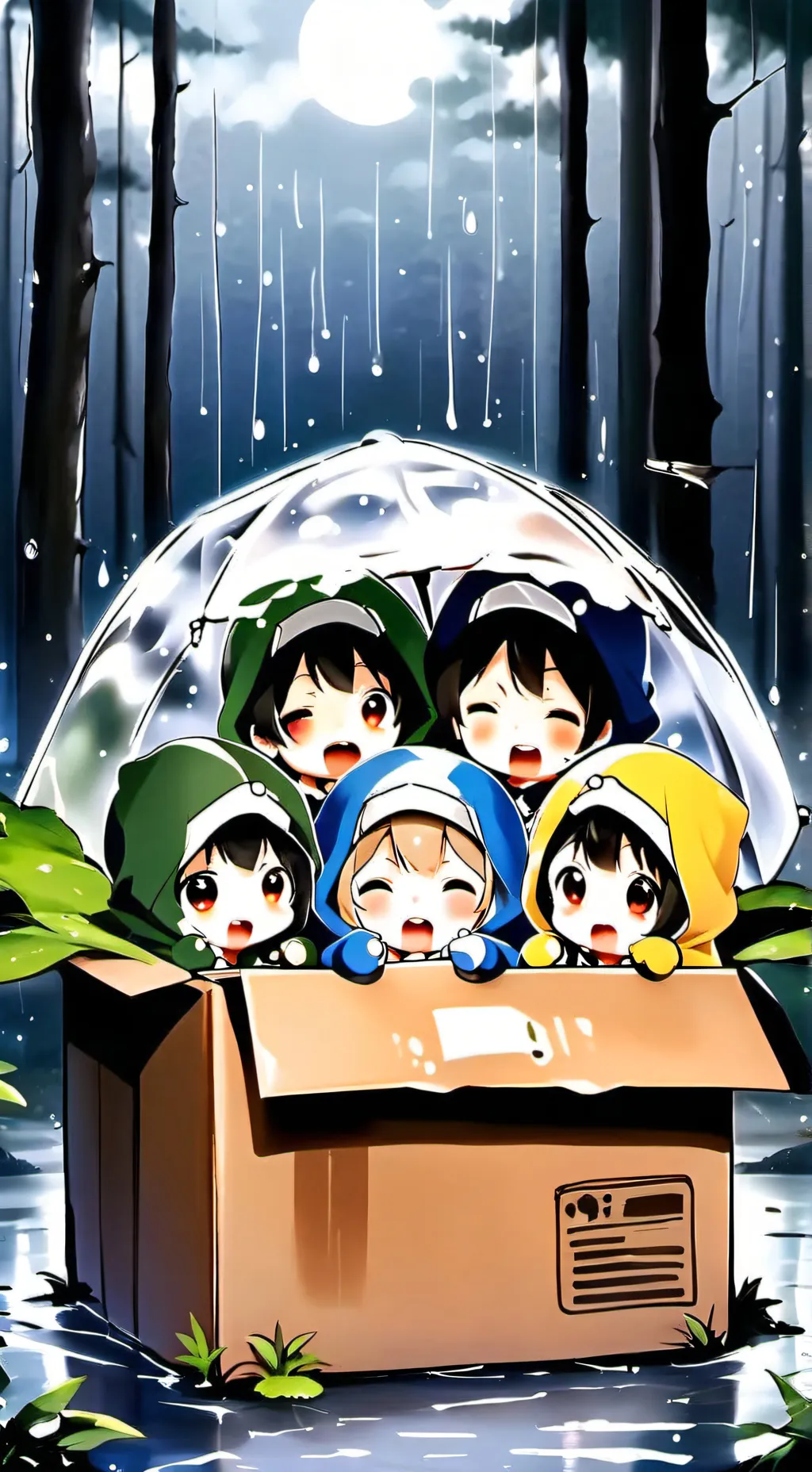 ai character: 5 babies background