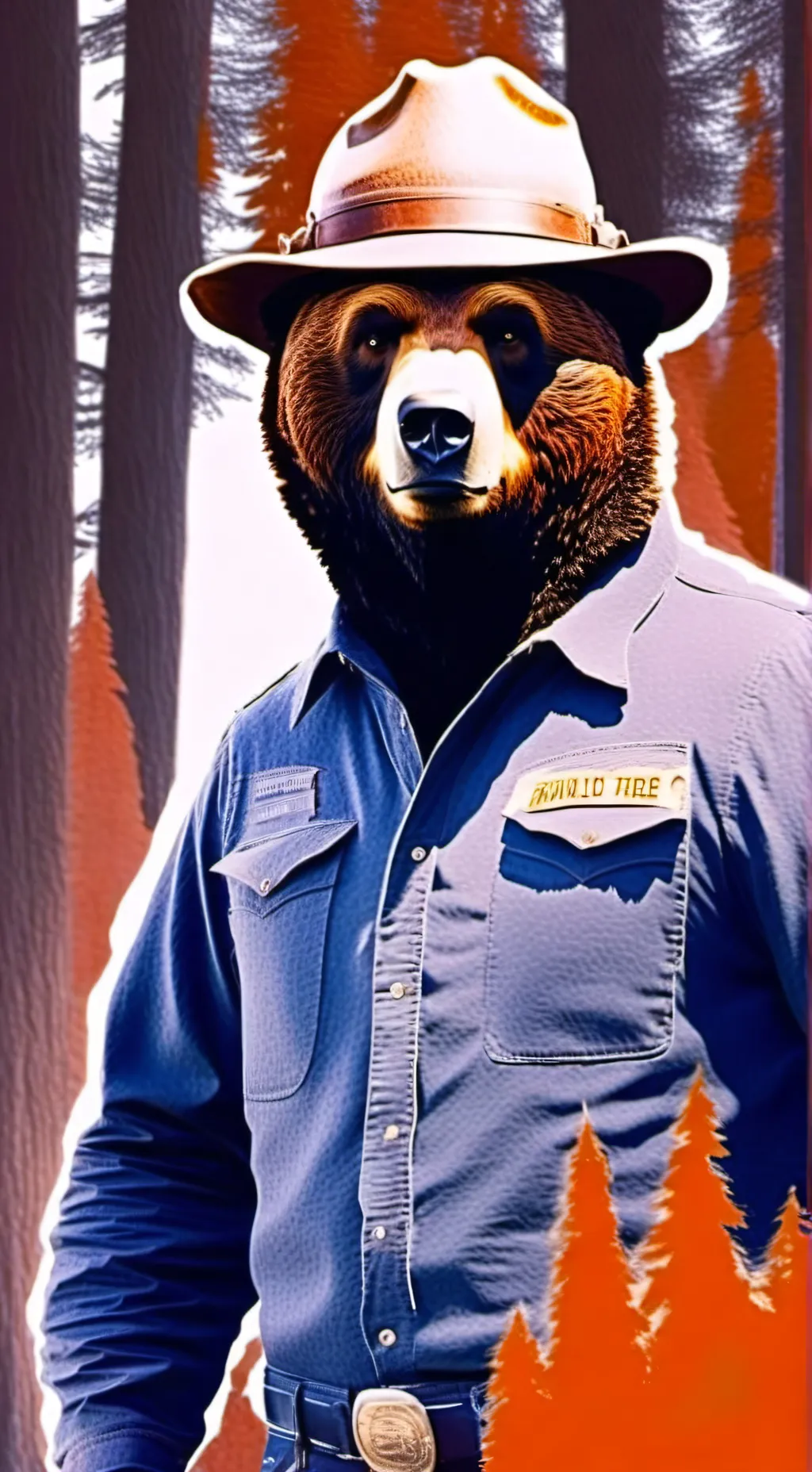 ai character: Smokey the Bear background
