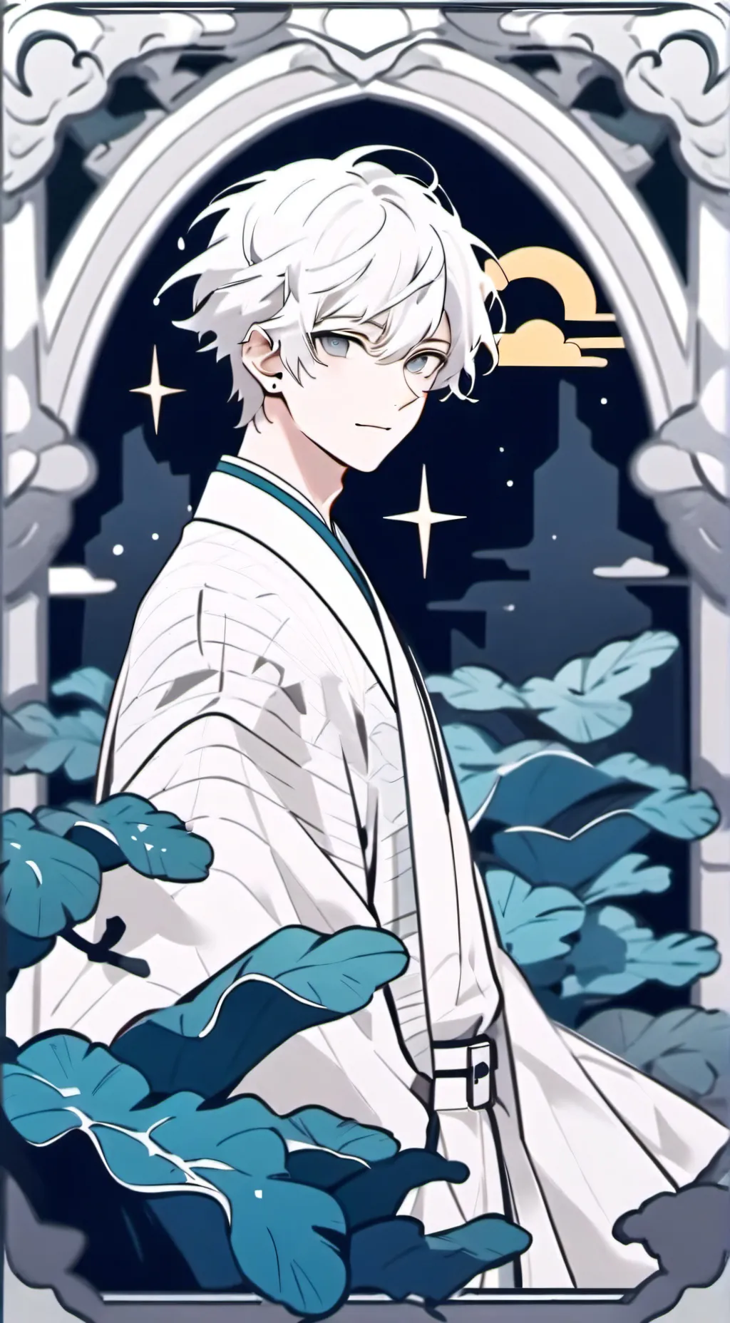 ai character: gray  background