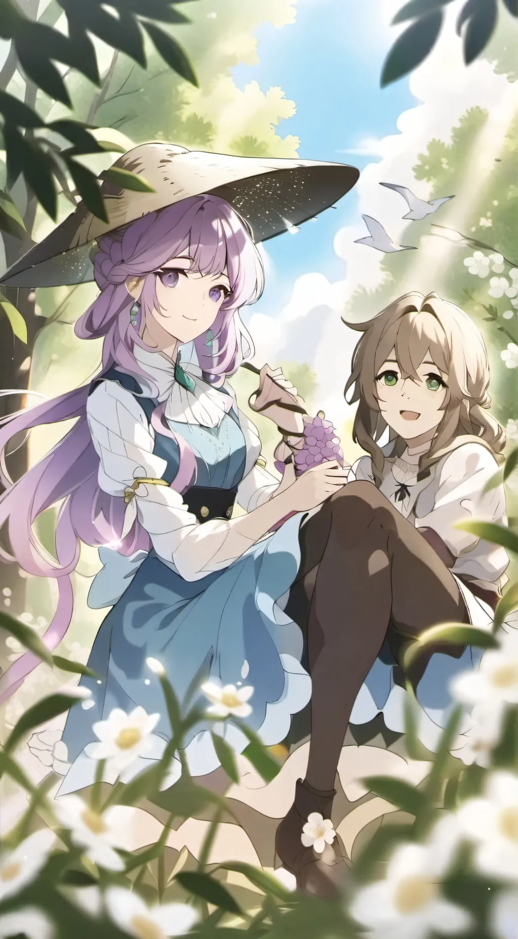 ai character: EMILY AND SOPHIE background