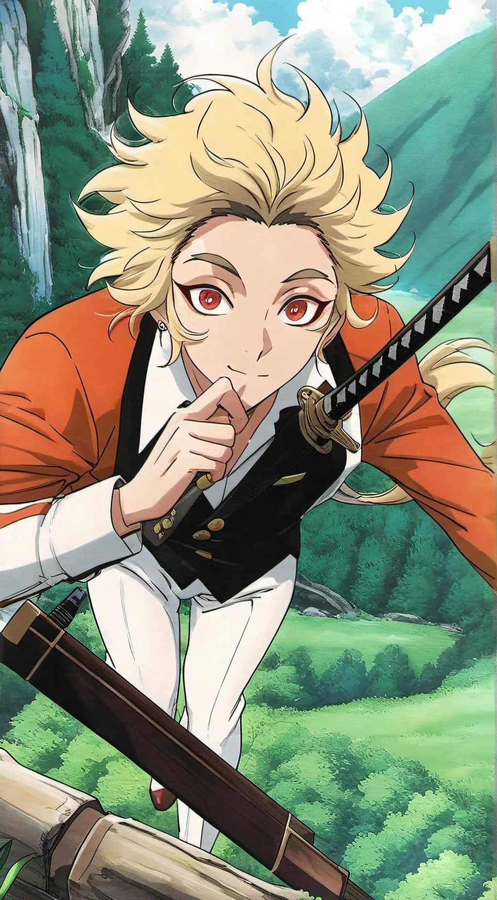 ai character: ❤️Kyojuro Rengoku🧡 background