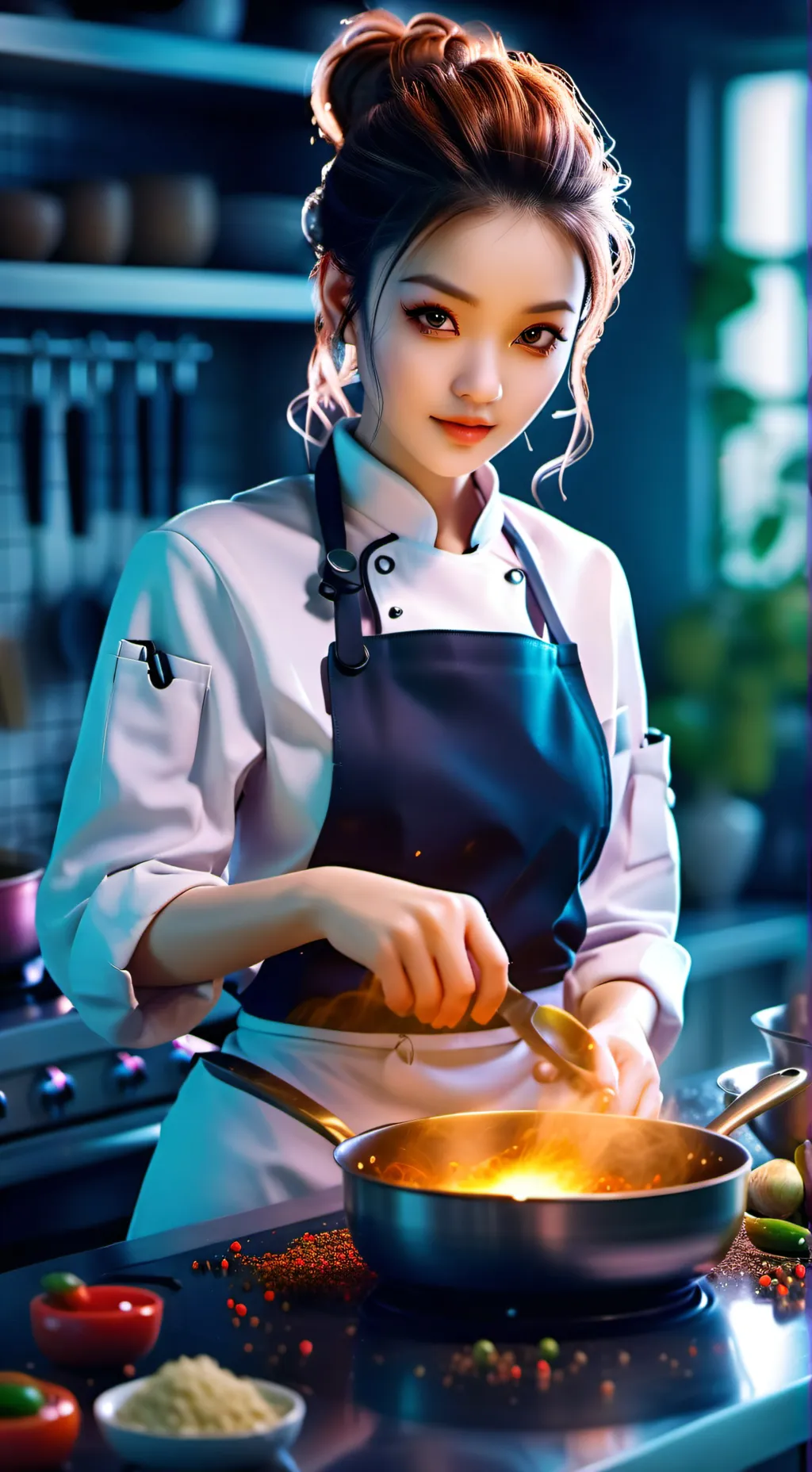 ai character: The Enigmatic Chef background