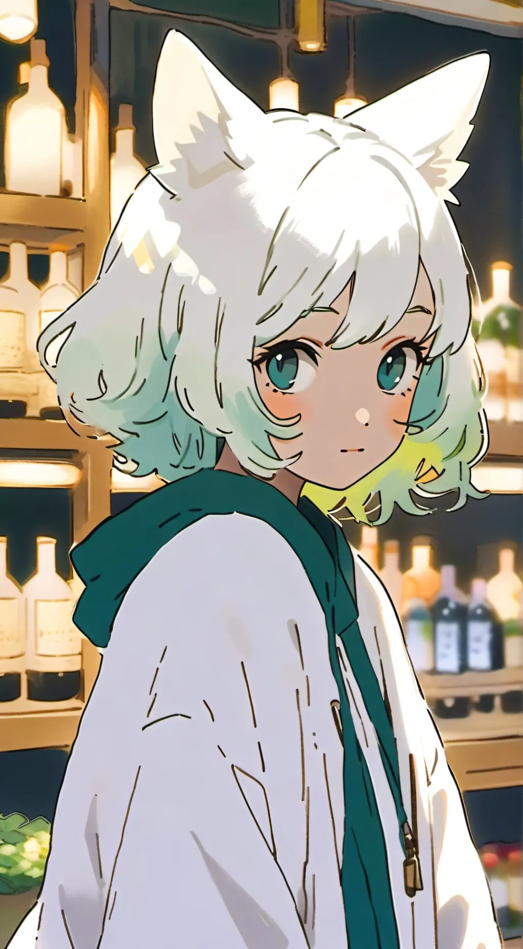 ai character: White Whisker cat background