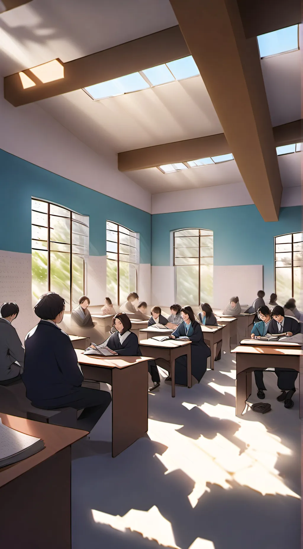 ai character: sala de aula  background