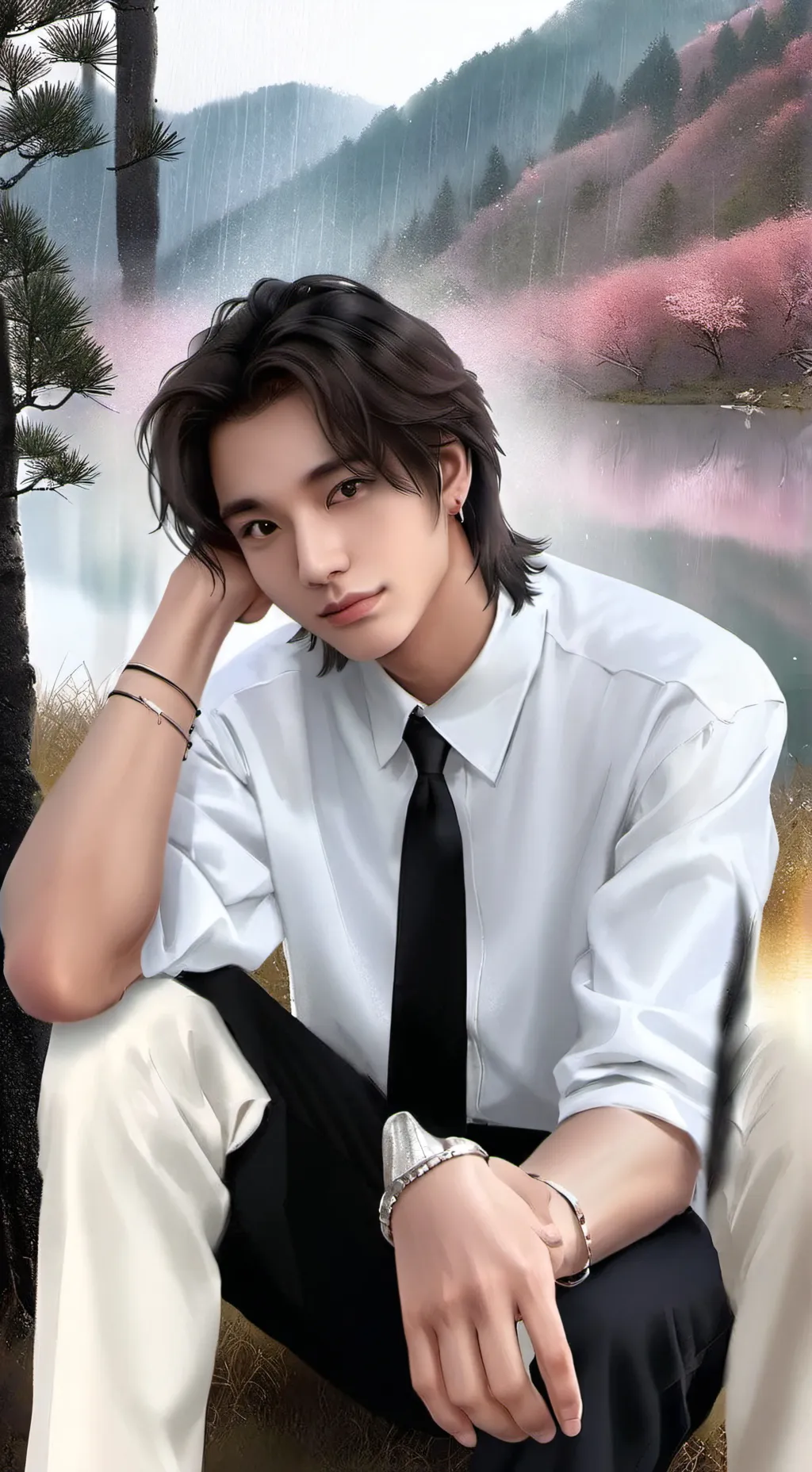 ai character: hyunjin  background
